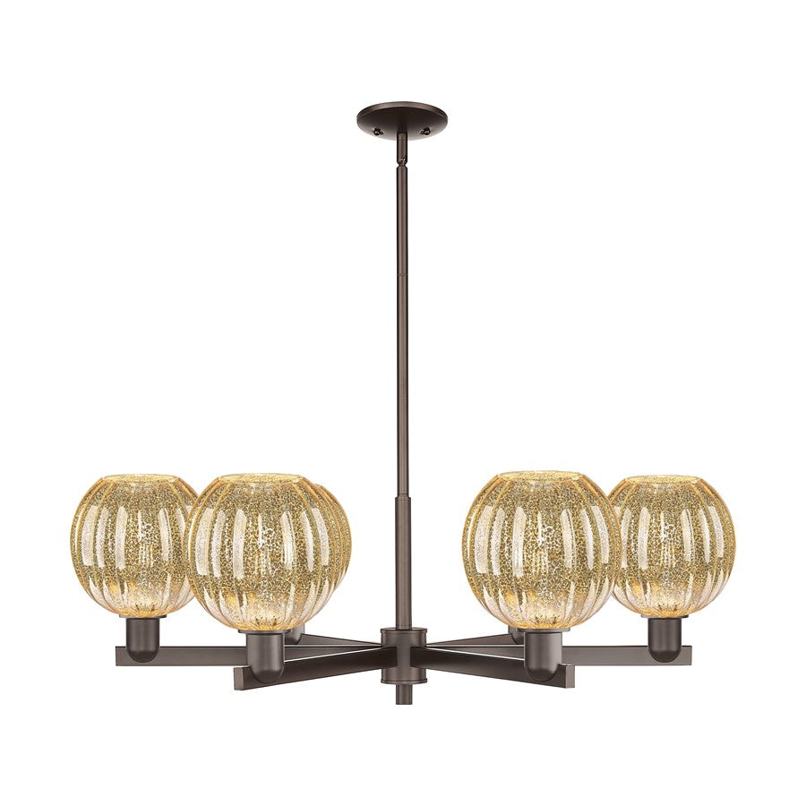 Innovations Preston 6Lt 24" Globe Stem Chandelier, OB/MC - 716-6CR-OB-G458-7ME