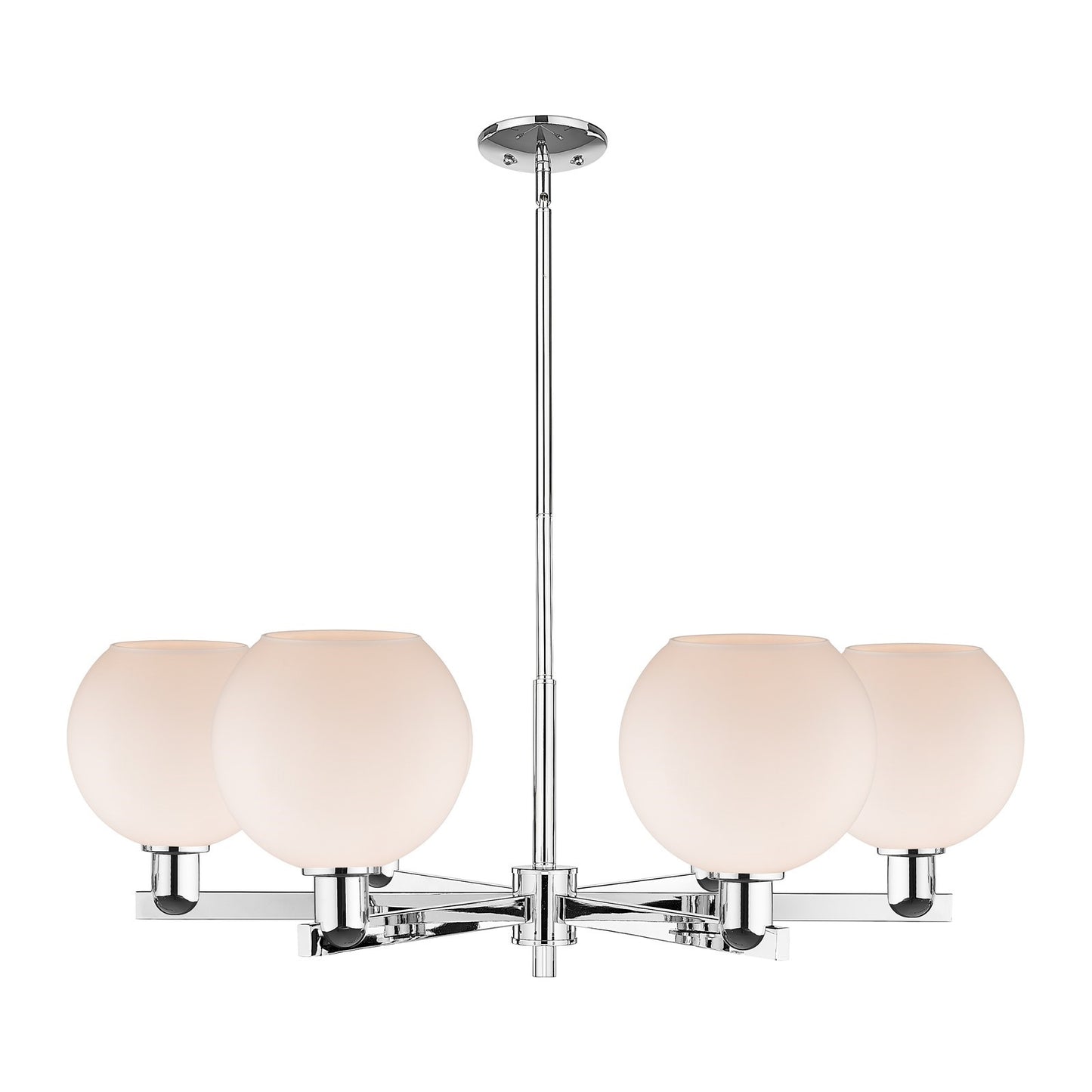 Innovations Athens 38in 6-Light Chandelier | Industrial Polished Chrome and Matte White Glass | Kitchen & Dining Room | Model 716-6CR-PC-G121-8