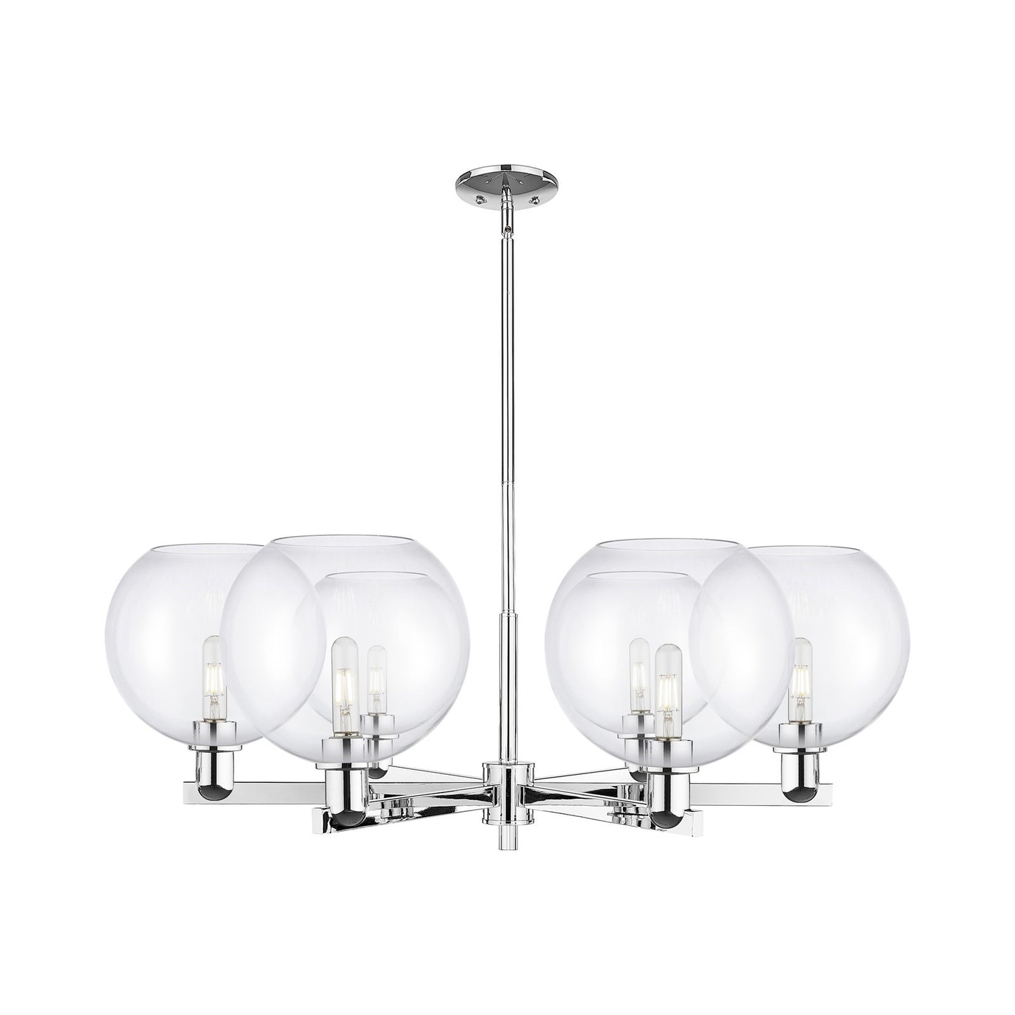 Innovations Athens 40in 6-Light Chandelier | Industrial Polished Chrome Steel and Clear Glass | Dining Room & Living Room | Model 716-6CR-PC-G122-10