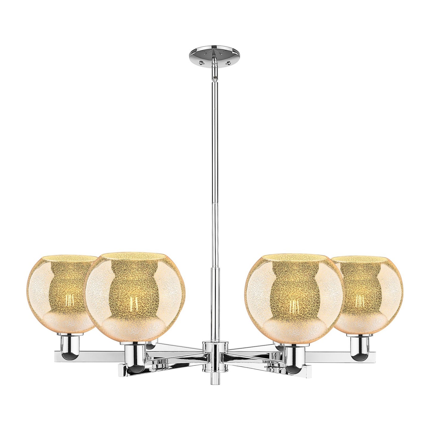 Innovations Athens 38in 6-Light Chandelier | Industrial Polished Chrome and Mercury Glass | Living & Dining Room | Model 716-6CR-PC-G128-8