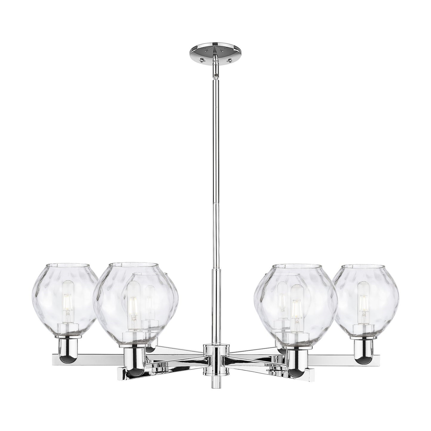 Innovations Waverly 36in 6-Light Chandelier | Industrial Polished Chrome and Clear Glass | Dining Room & Living Room | Model 716-6CR-PC-G362