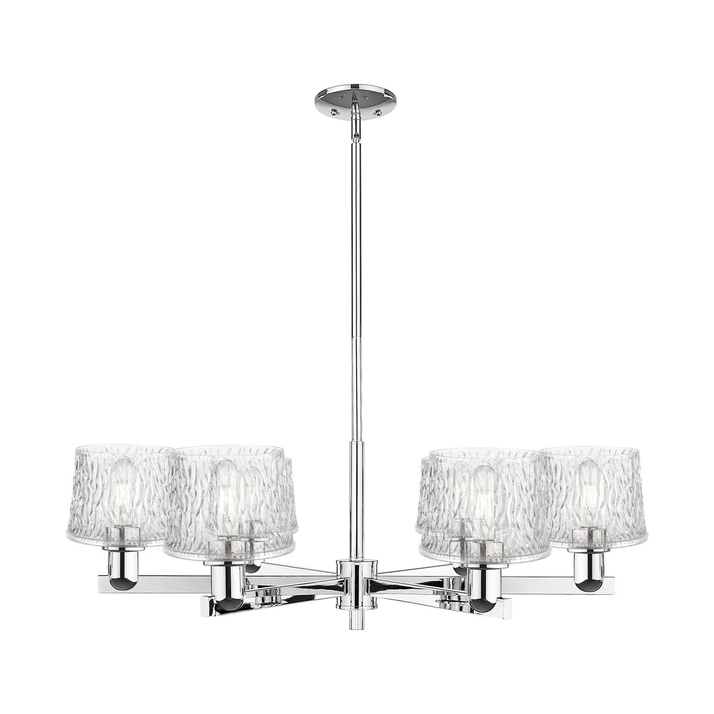 Innovations Niagara 36in 6-Light Chandelier | Industrial Polished Chrome and Clear Glass | Dining Room & Living Room | Model 716-6CR-PC-G402