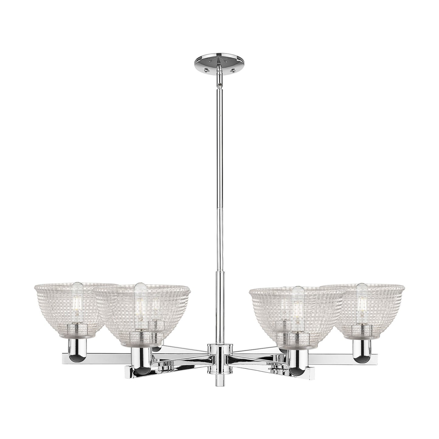 Innovations Arietta 38in 6-Light Chandelier | Industrial Polished Chrome and Clear Glass | Dining Room & Living Room | Model 716-6CR-PC-G422