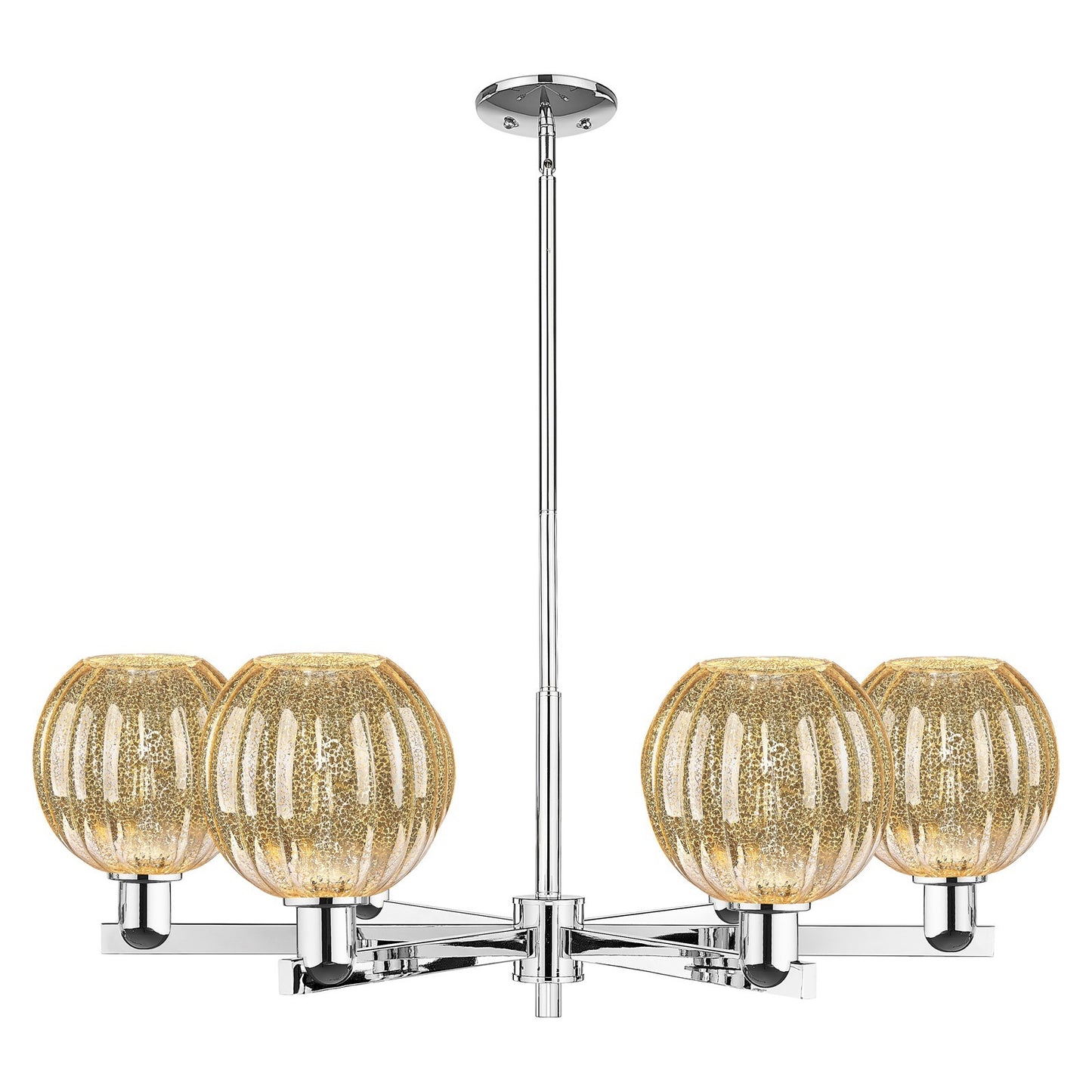 Innovations Preston Globe 36.75in 6-Light Chandelier | Industrial Polished Chrome and Mercury Glass | Kitchen Island & Dining | Model 716-6CR-PC-G458-7ME
