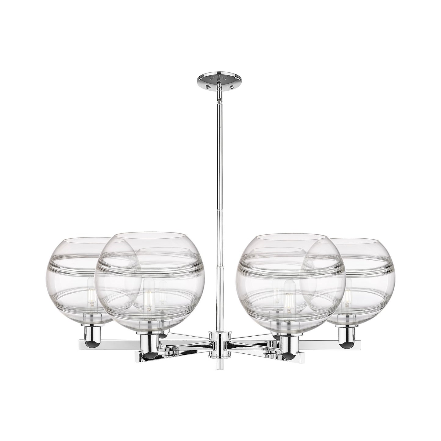 Innovations Rochester 40in 6-Light Chandelier | Industrial Polished Chrome and Clear Glass | Dining Room & Living Room | Model 716-6CR-PC-G556-10CL