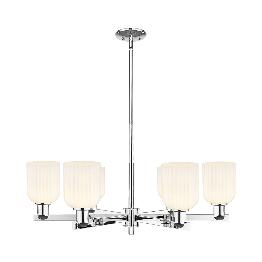 Innovations Bridal Veil 6Lt 35" Stem Chandelier, CH/GW - 716-6CR-PC-G559-5GWH