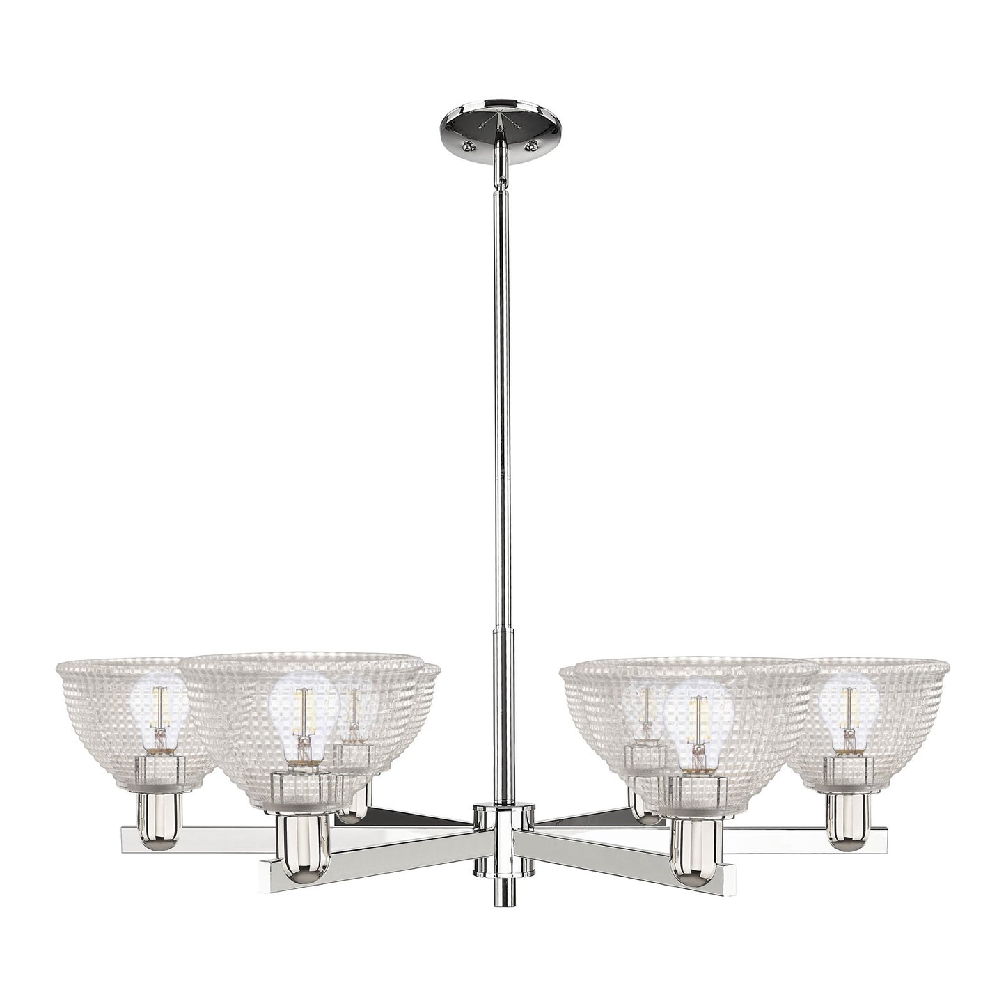 Innovations Arietta 38in 6-Light Chandelier | Industrial Polished Nickel and Clear Glass | Dining Room & Living Room | Model 716-6CR-PN-G422