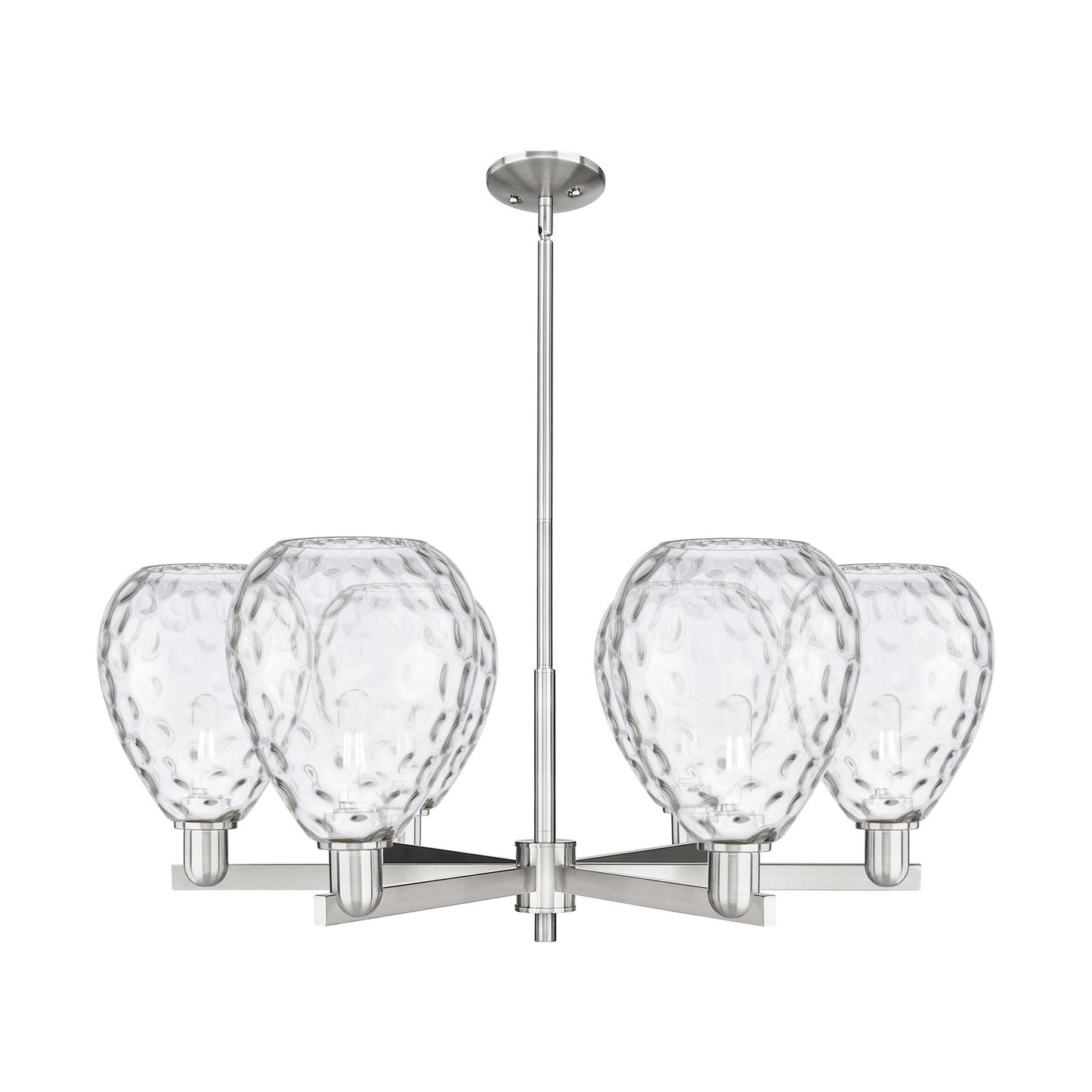 Innovations Waverly 38in 6-Light Chandelier | Industrial Satin Nickel Steel and Clear Glass | Dining Room & Living Room | Model 716-6CR-SN-G372