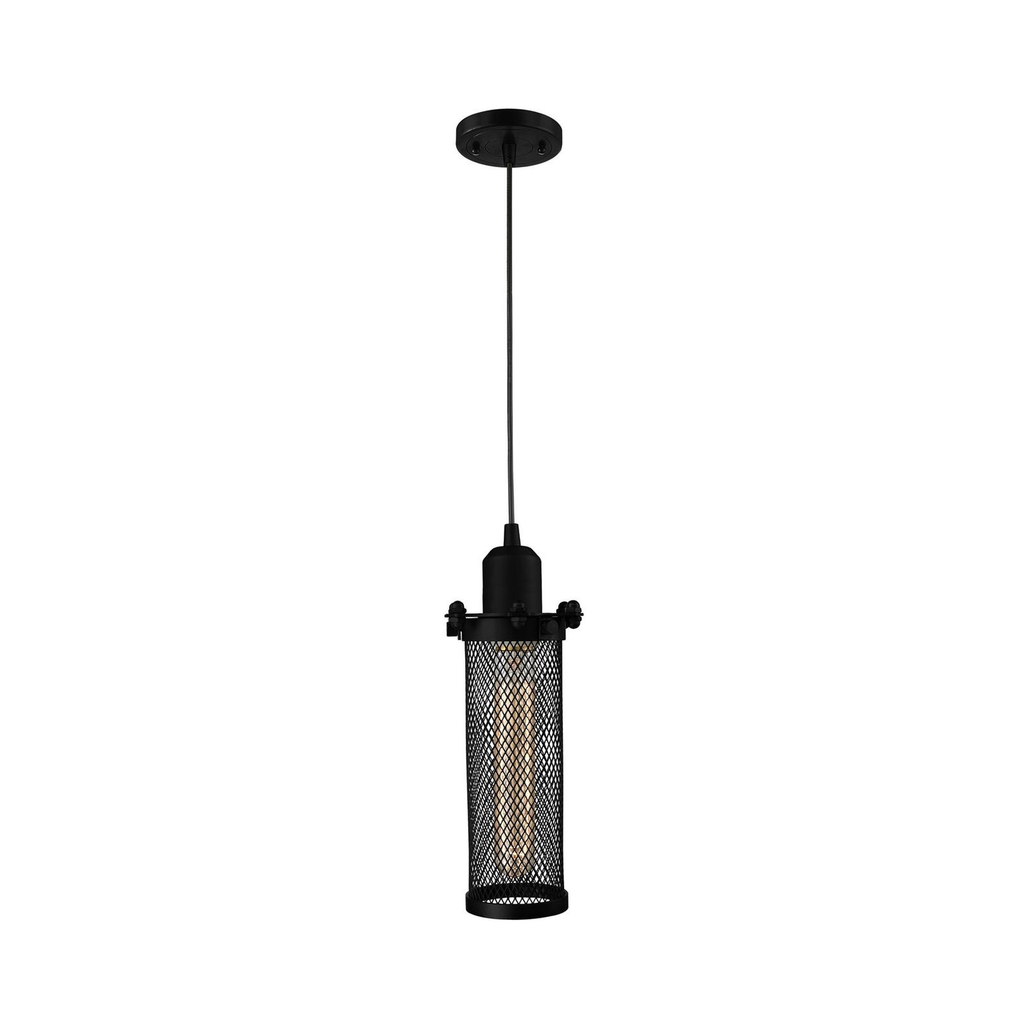 Innovations Quincy Hall 5in 1-Light Mini Pendant | Industrial Matte Black Metal | Kitchen Island & Dining Room | Model 900-1P-BK-CE216-BK-LED