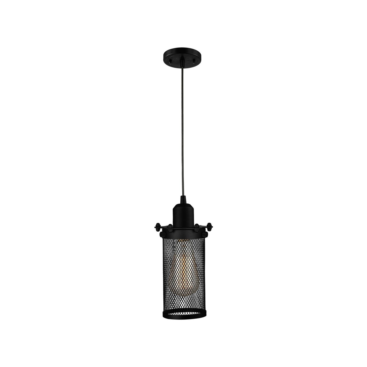 Innovations Quincy Hall 4.5in 1-Light Mini Pendant | Industrial Matte Black Steel and Matte Black Metal | Kitchen Island | Model 900-1P-BK-CE219-BK