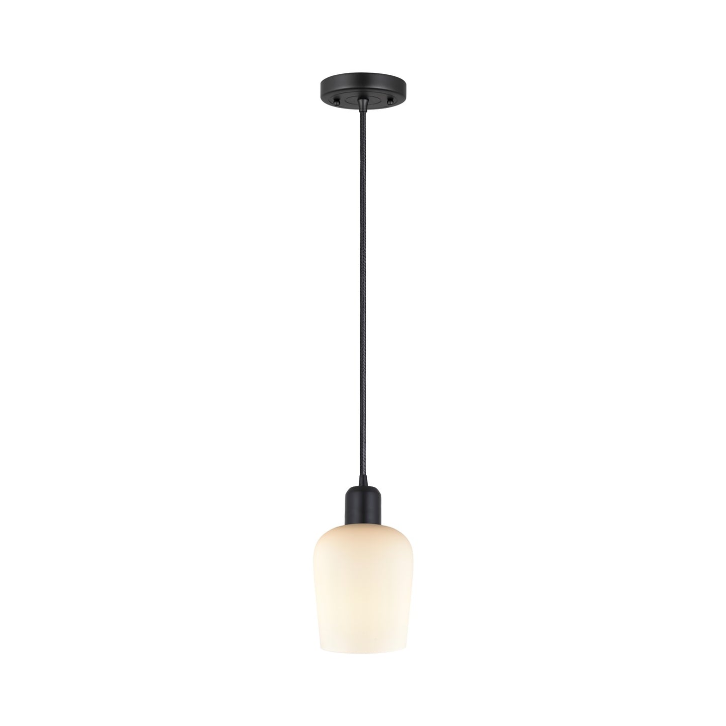 Innovations Remy 5in 1-Light Mini Pendant | Industrial Matte Black Steel and White Glass | Kitchen Island & Dining Room | Damp | Model 900-1P-BK-G4201