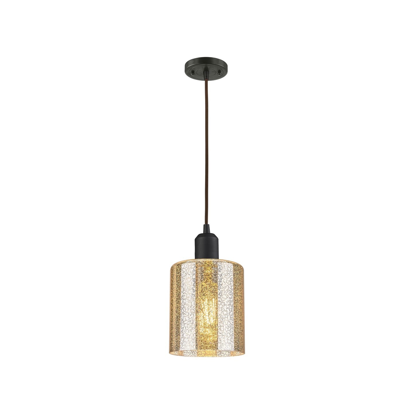 Innovations Cobbleskill 5in 1-Light Mini Pendant | Industrial Oil Rubbed Bronze Steel and Mercury Glass | Kitchen Island & | Model 900-1P-OB-G116