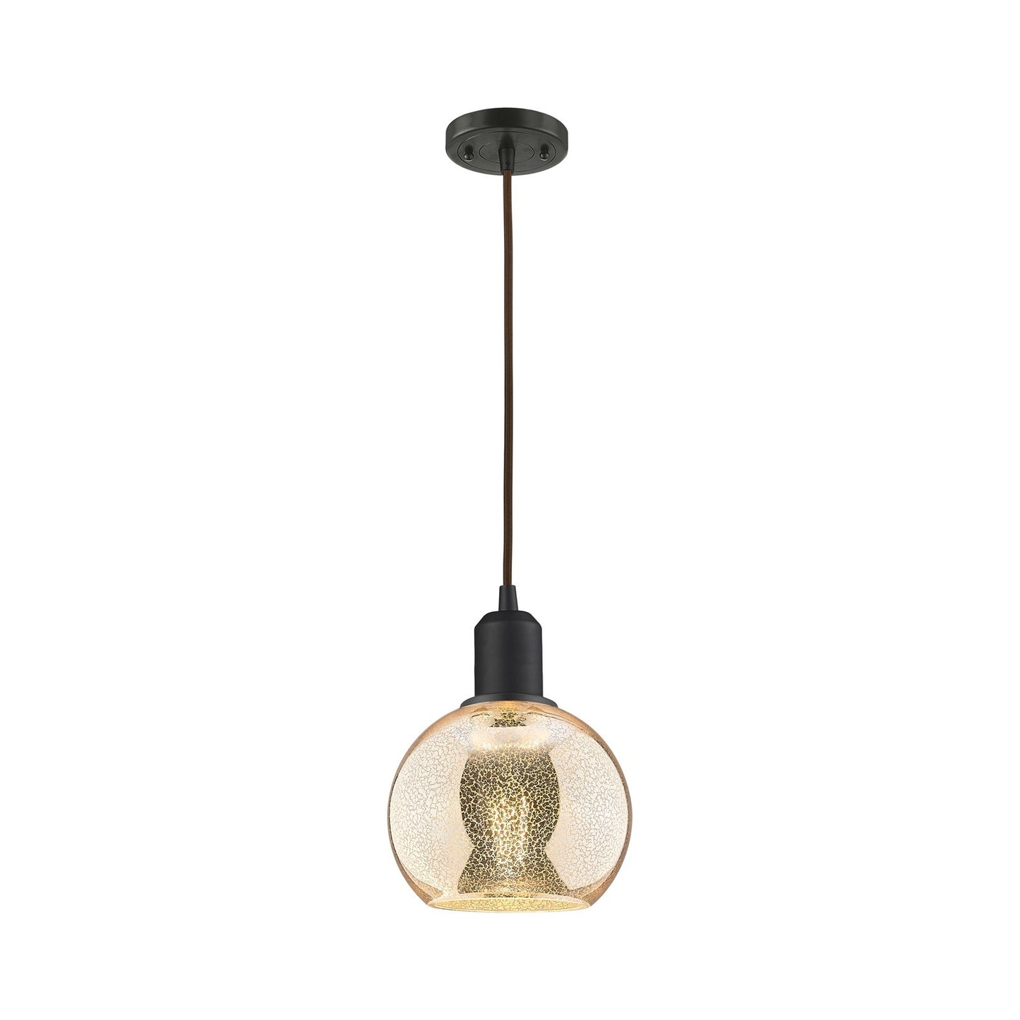 Innovations Athens 6in 1-Light Mini Pendant | Industrial Oil Rubbed Bronze Steel and Mercury Glass | Kitchen Island & Dining Room | Model 900-1P-OB-G128-6