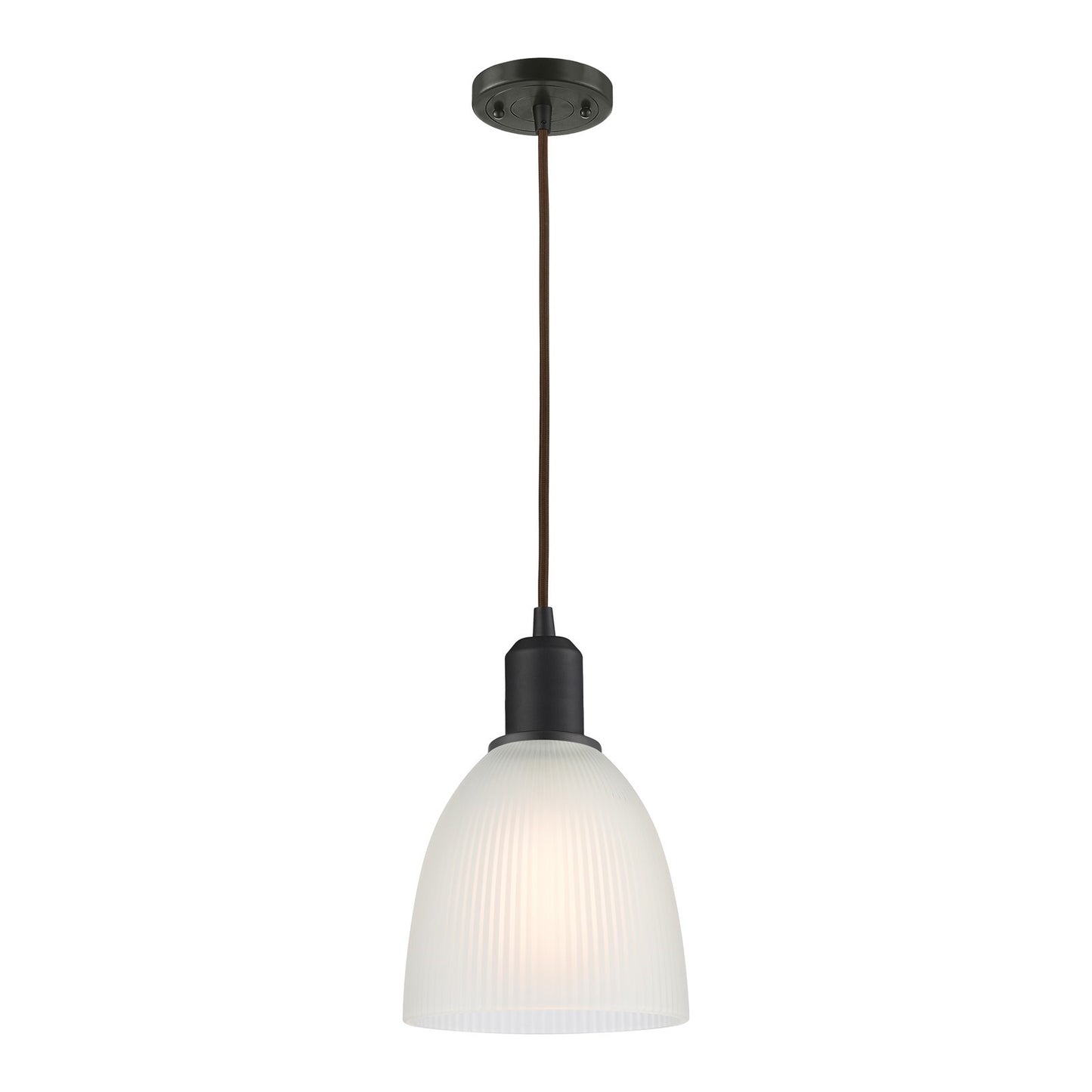Innovations Castile 6in 1-Light Mini Pendant | Industrial Oil Rubbed Bronze Steel and White Glass | Kitchen Island & Dining Room | Model 900-1P-OB-G381