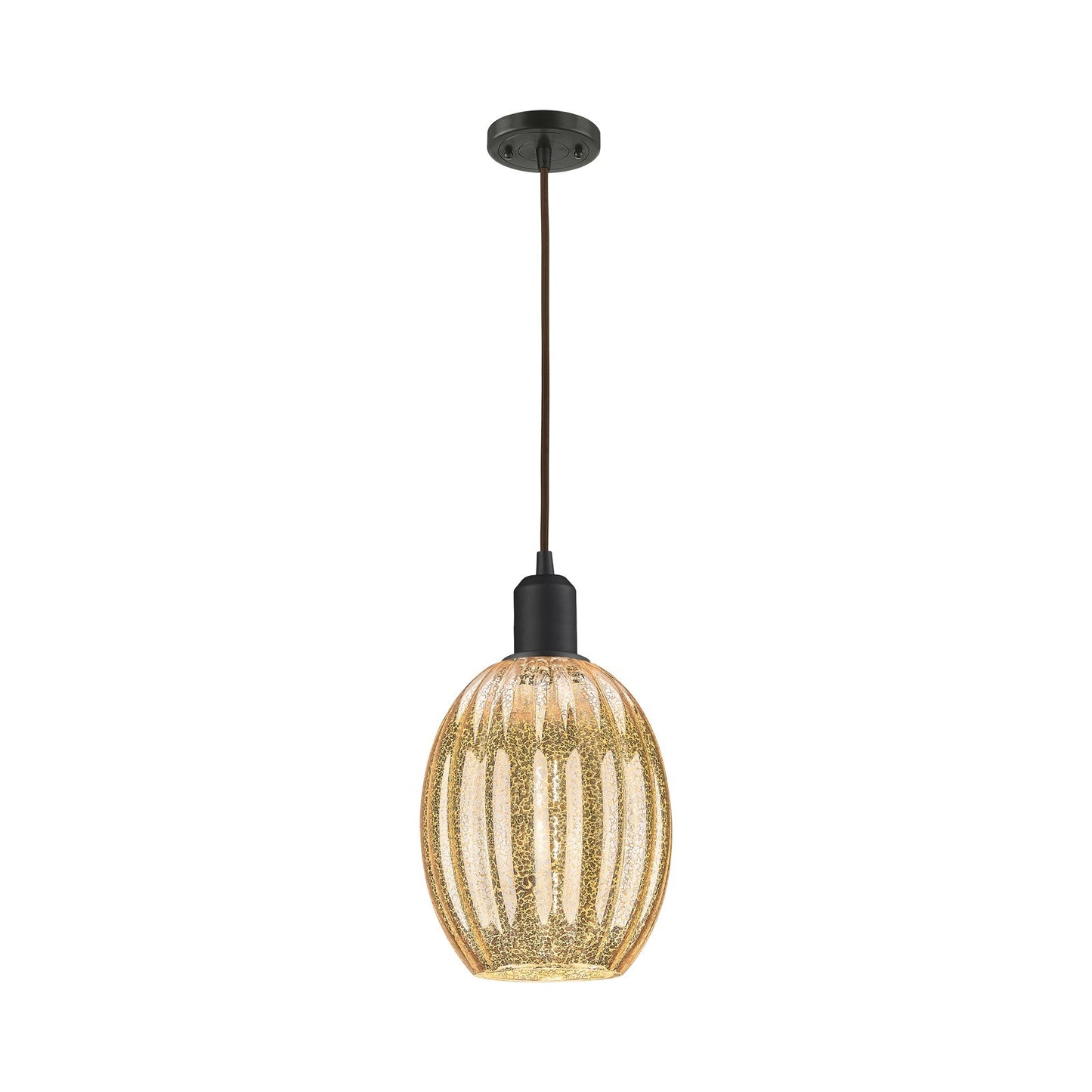 Innovations Preston Bulb 6.25in 1-Light Mini Pendant | Industrial Oil Rubbed Bronze Steel and Mercury Glass | Kitchen Island & | Model 900-1P-OB-G459-6ME