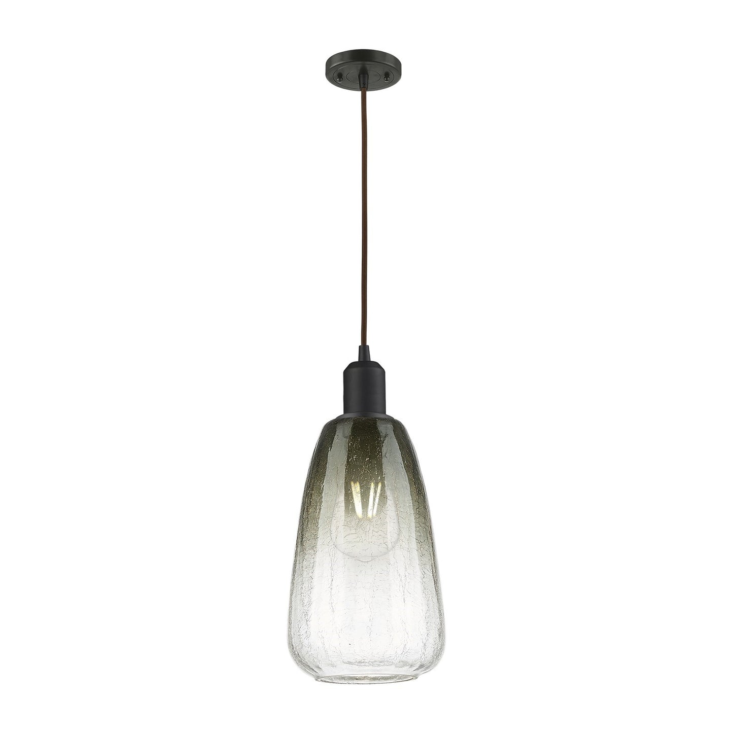 Innovations Brookhaven Almond 6in 1-Light Mini Pendant | Industrial Oil Rubbed Bronze Steel and Slate Glass | Kitchen Island & | Model 900-1P-OB-G480-6SL