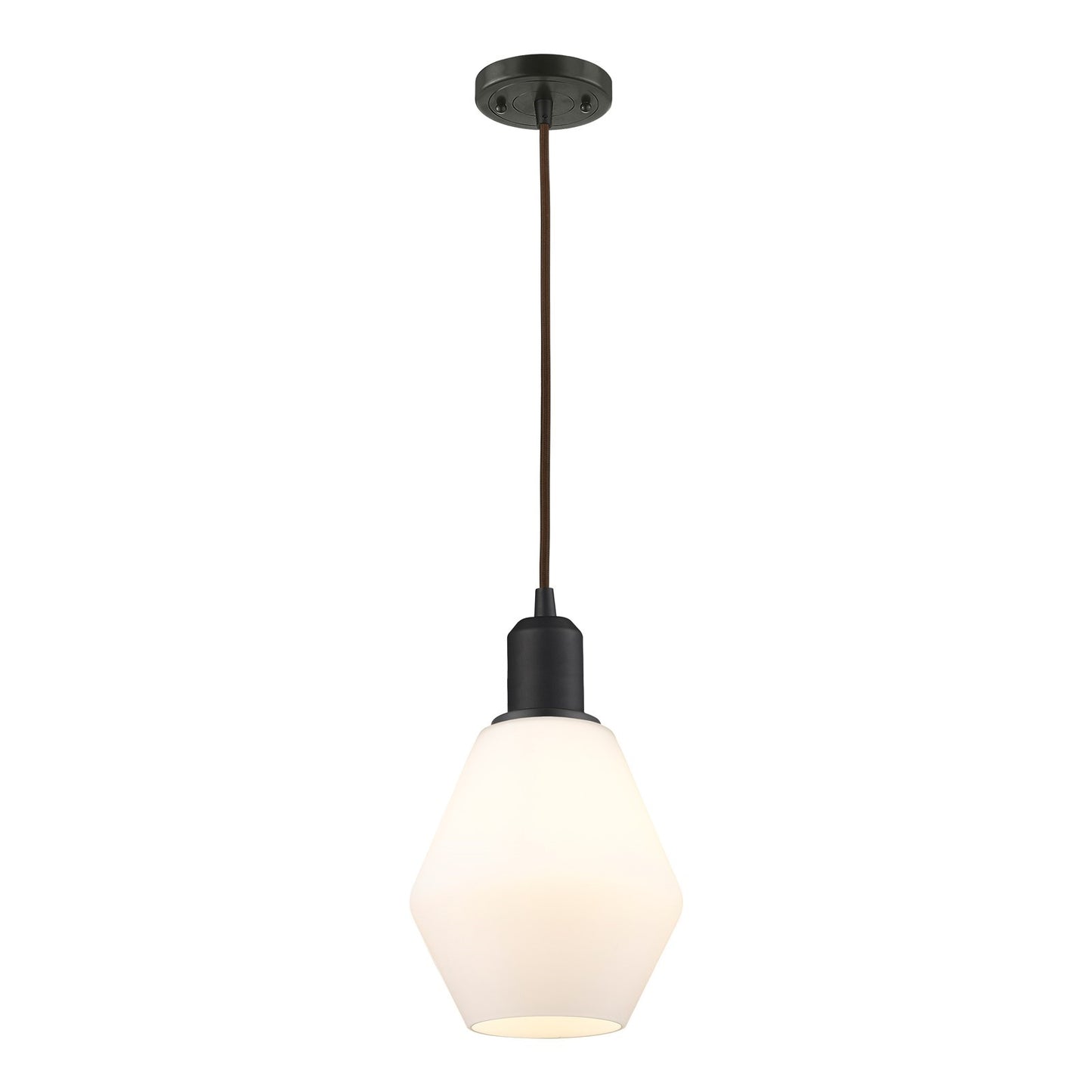 Innovations Cindyrella 6in 1-Light Mini Pendant | Industrial Oil Rubbed Bronze Steel and Cased Matte White Glass | Kitchen Island | Model 900-1P-OB-G651-6
