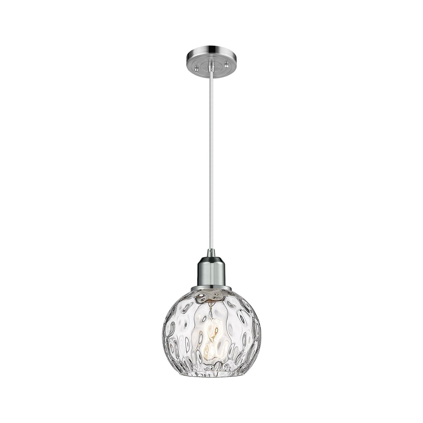 Innovations Athens 6in 1-Light Mini Pendant | Industrial Polished Chrome Steel and Clear Glass | Kitchen Island & Dining Room | Model 900-1P-PC-G1215-6