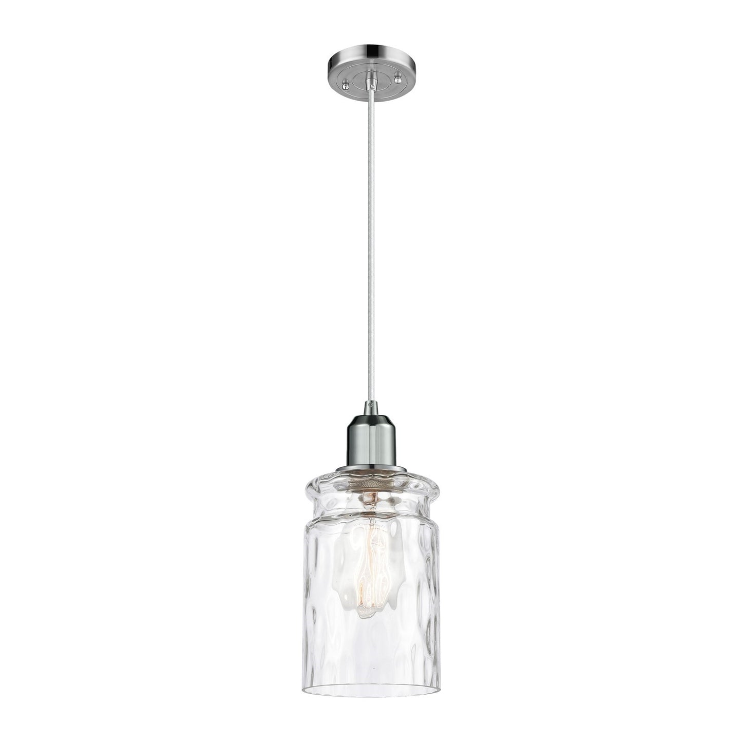 Innovations Candor 5in 1-Light Mini Pendant | Industrial Polished Chrome Steel and Clear Waterglass Glass | Kitchen Island & Dining | Model 900-1P-PC-G352
