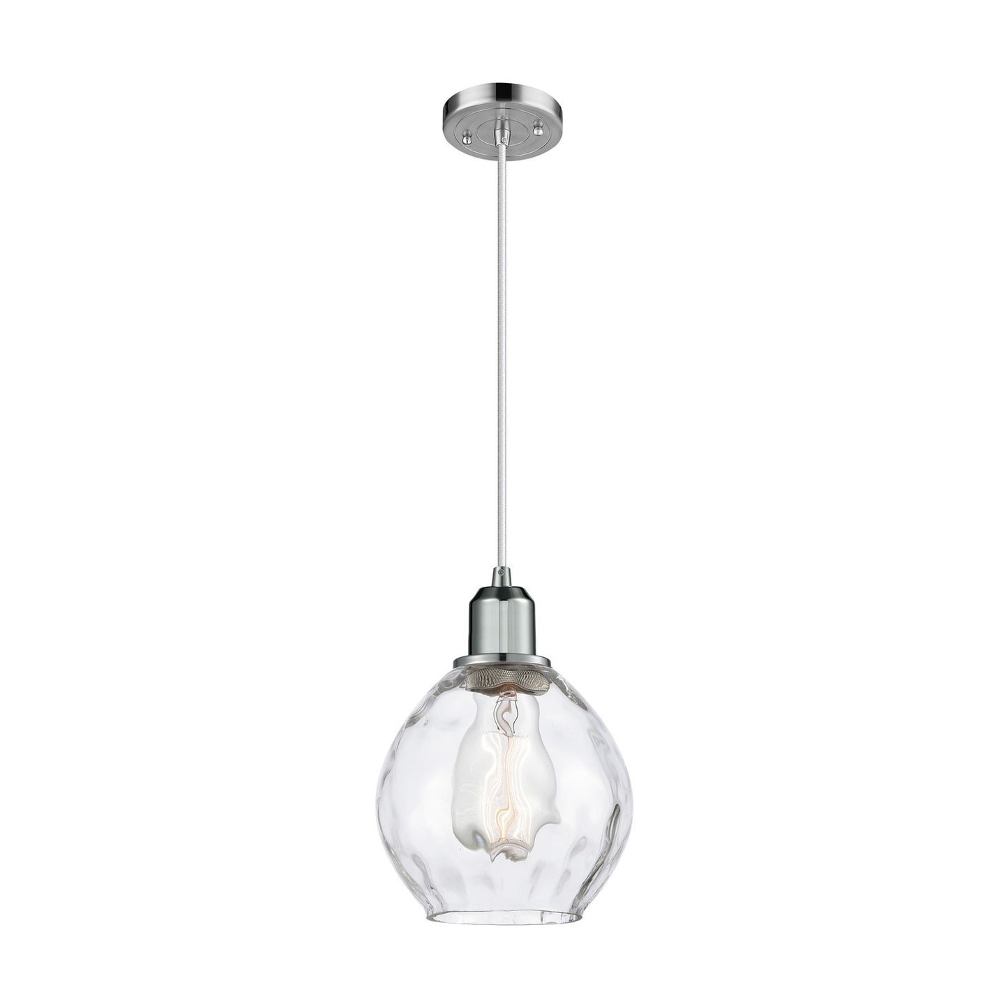 Innovations Waverly 6.25in 1-Light Mini Pendant | Industrial Polished Chrome and Clear Glass | Kitchen Island & Dining Room | Model 900-1P-PC-G362
