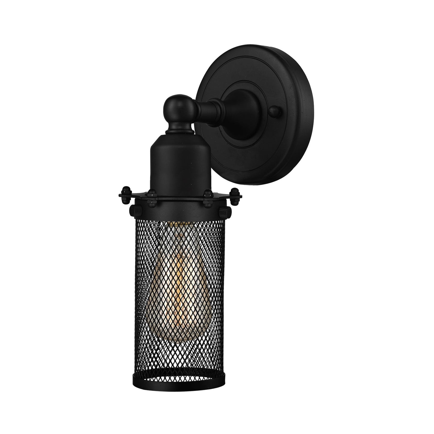 Innovations Quincy Hall 1-Light Wall Sconce | Industrial Matte Black Steel and Cast Brass with Matte Black Metal Shade | Model 900-1W-BK-CE219-BK