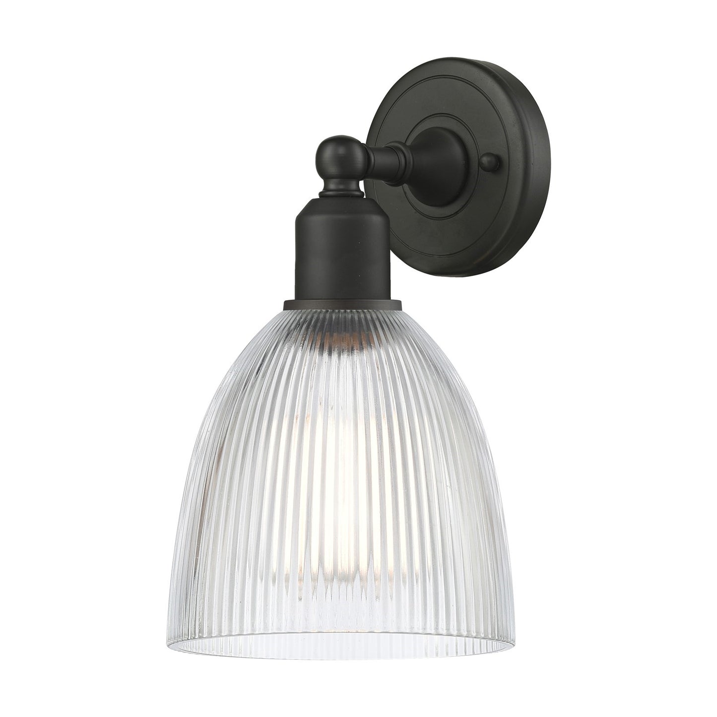 Innovations Castile 6in 1-Light Wall Sconce | Industrial Oil Rubbed Bronze Steel and Clear Glass | Living Room & Hallway Accent | Model 900-1W-OB-G382