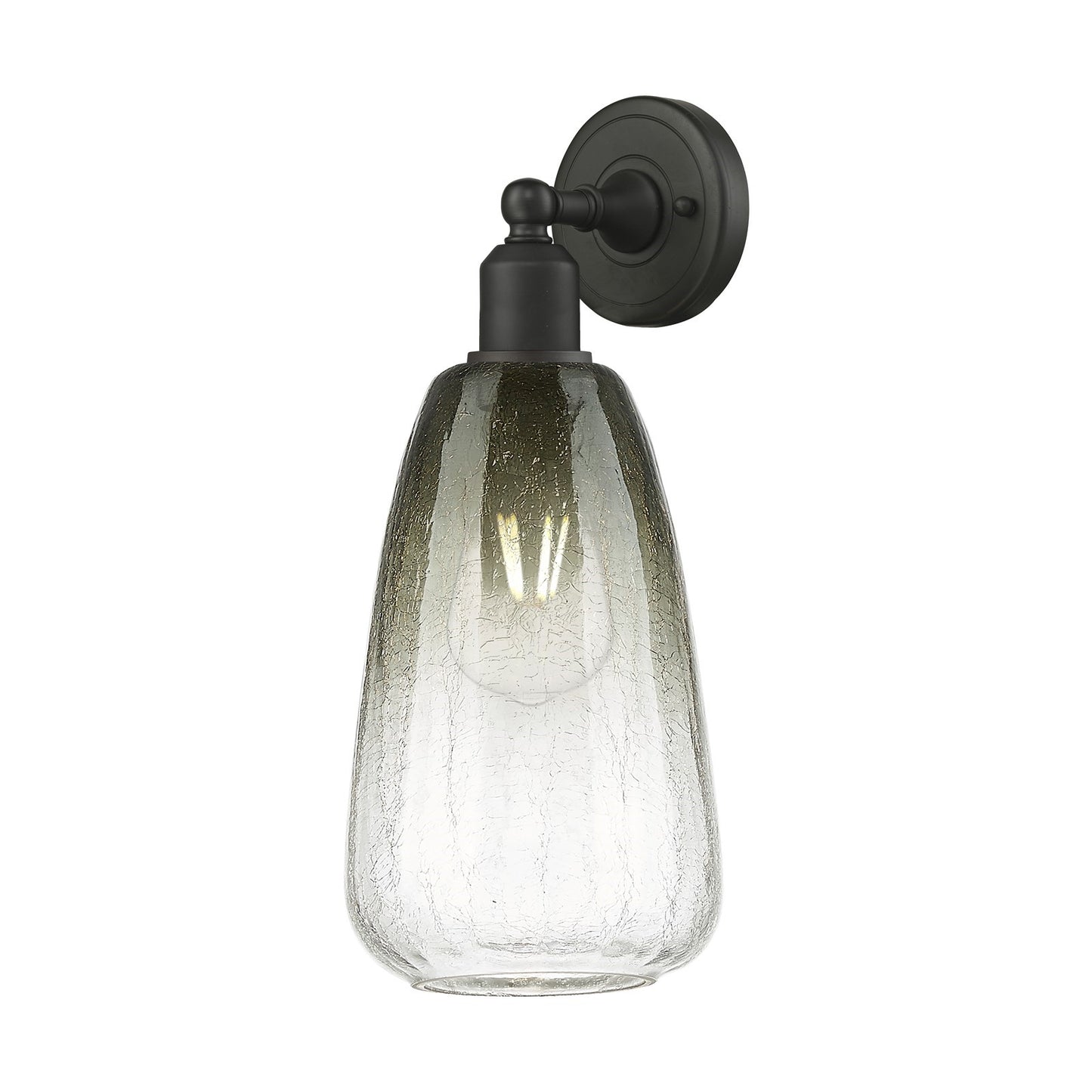 Innovations Brookhaven Almond 6in 1-Light Wall Sconce | Industrial Oil Rubbed Bronze Steel and Slate Glass | Damp Rated Hallway | Model 900-1W-OB-G480-6SL
