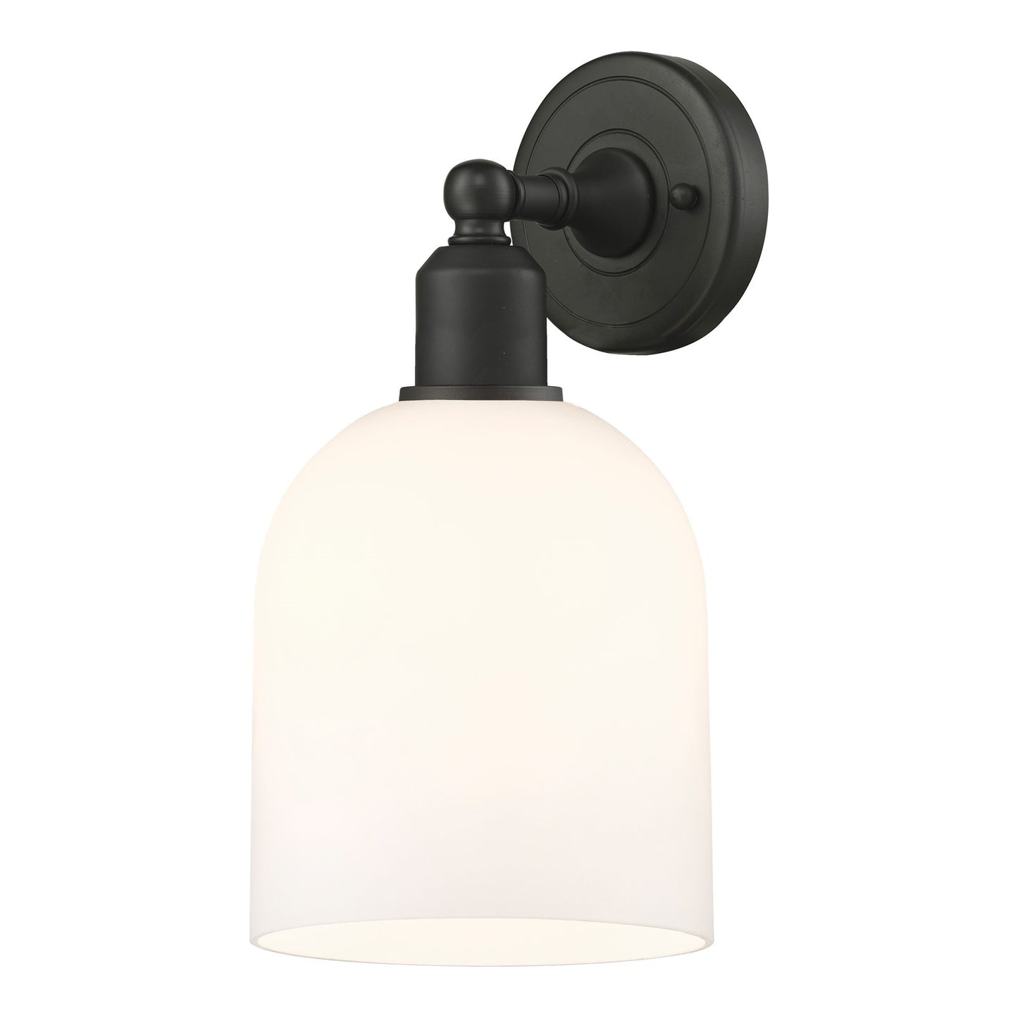 Innovations Bella 6in 1-Light Wall Sconce | Industrial Oil Rubbed Bronze Steel and White Glass | Living Room & Hallway Accent | Model 900-1W-OB-G558-6GWH