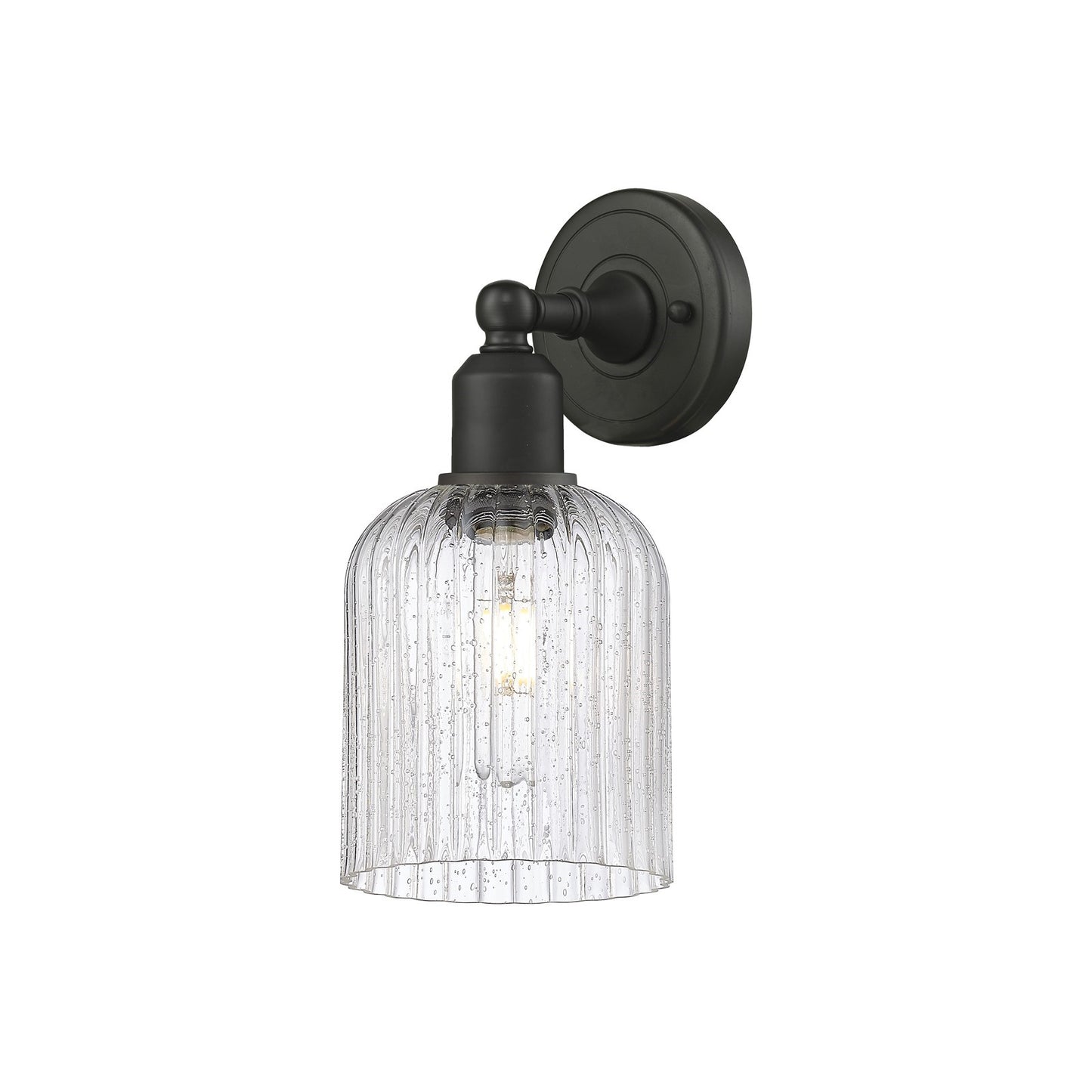 Innovations Bridal Veil 5in 1-Light Wall Sconce | Industrial Oil Rubbed Bronze Steel and Seedy Glass | Bathroom & Hallway | Model 900-1W-OB-G559-5SDY