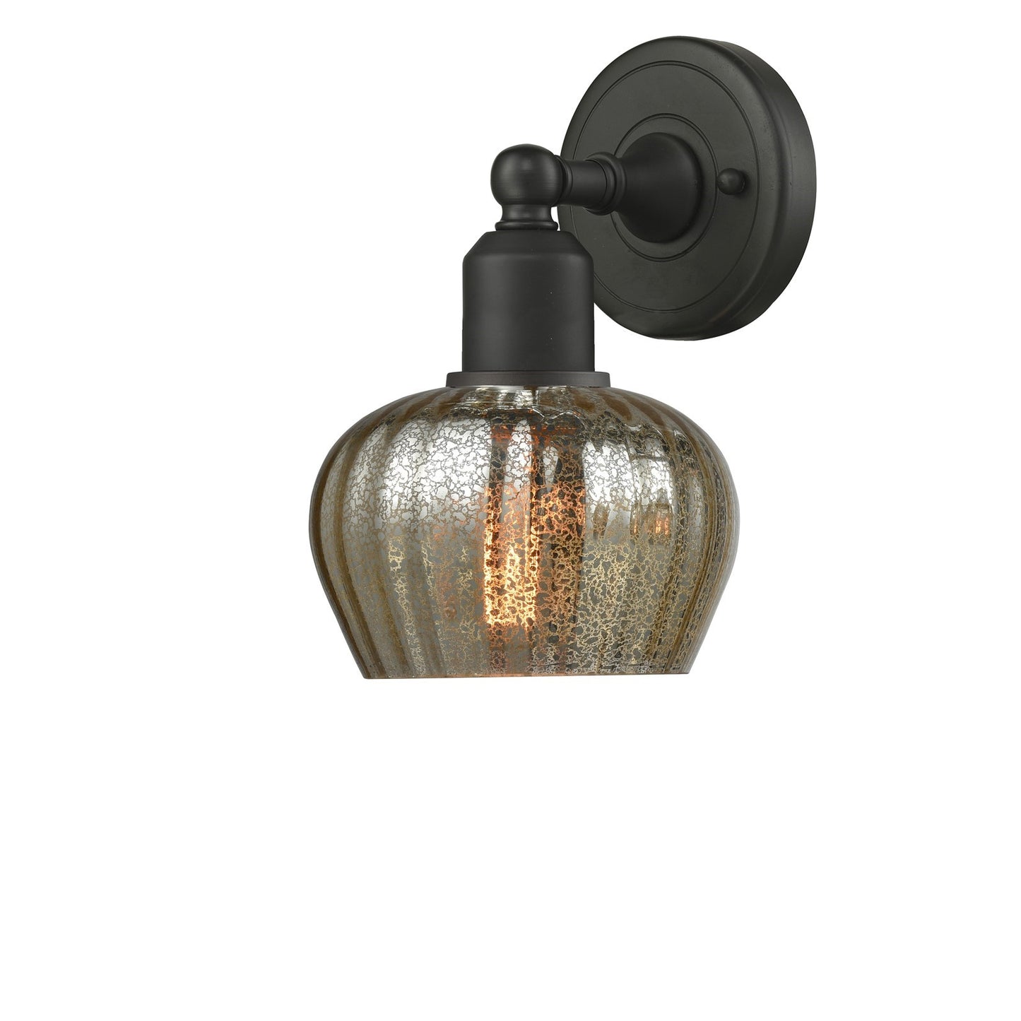 Innovations Fenton 1-Light 7in Wall Sconce | Industrial Oil Rubbed Bronze Steel and Mercury Glass | Hallway & Bathroom Accent | Model 900-1W-OB-G96