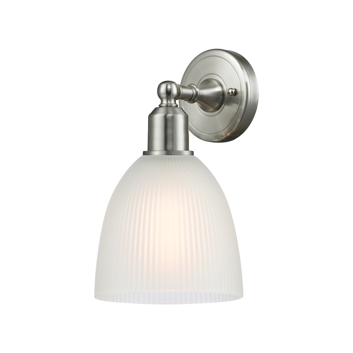 Innovations Castile 6in 1-Light Wall Sconce | Industrial Brushed Satin Nickel and White Glass | Hallway & Bathroom | Model 900-1W-SN-G381