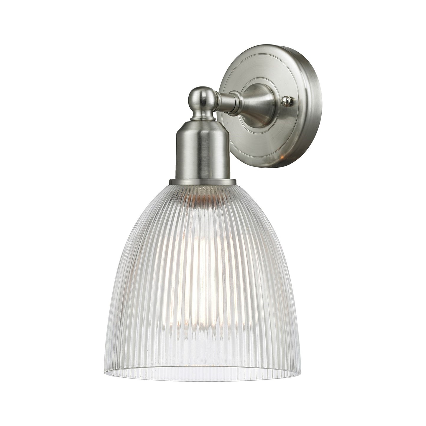 Innovations Castile 6in 1-Light Wall Sconce | Industrial Brushed Satin Nickel and Clear Glass | Hallway & Bathroom | Model 900-1W-SN-G382