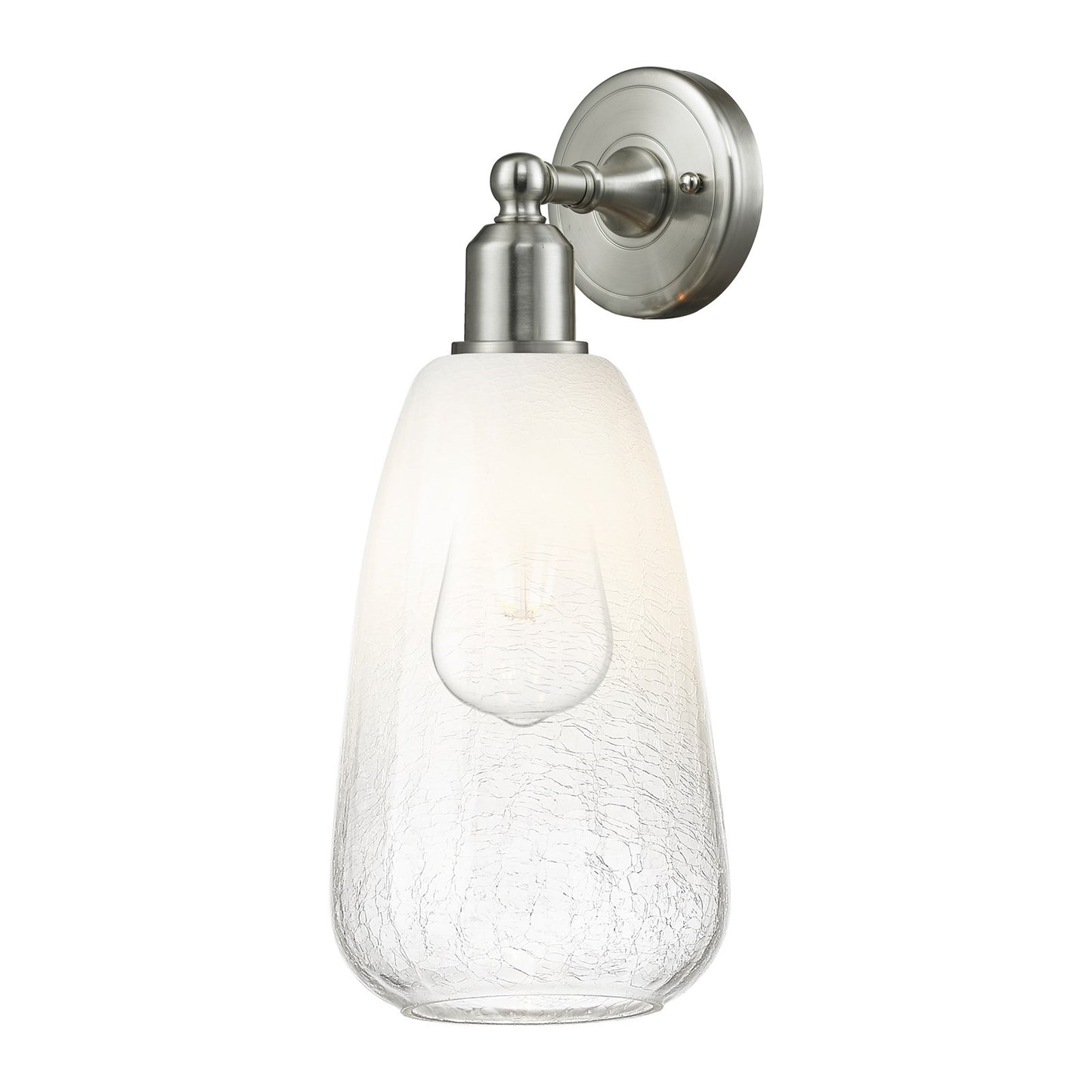 Innovations Brookhaven Almond 6in 1-Light Wall Sconce | Industrial Brushed Satin Nickel and Opal Glass | Bathroom & Hallway | Model 900-1W-SN-G480-6OP