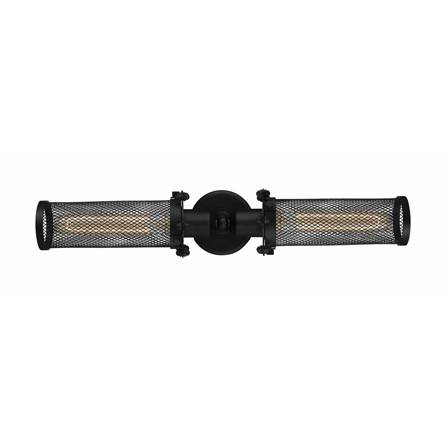 Innovations Quincy Hall 21in 2-Light Bath Vanity Light | Industrial Matte Black Metal Shade | Bathroom Vanity | 21 x 6 x 4.5 in | Model 900-2W-BK-CE216-BK