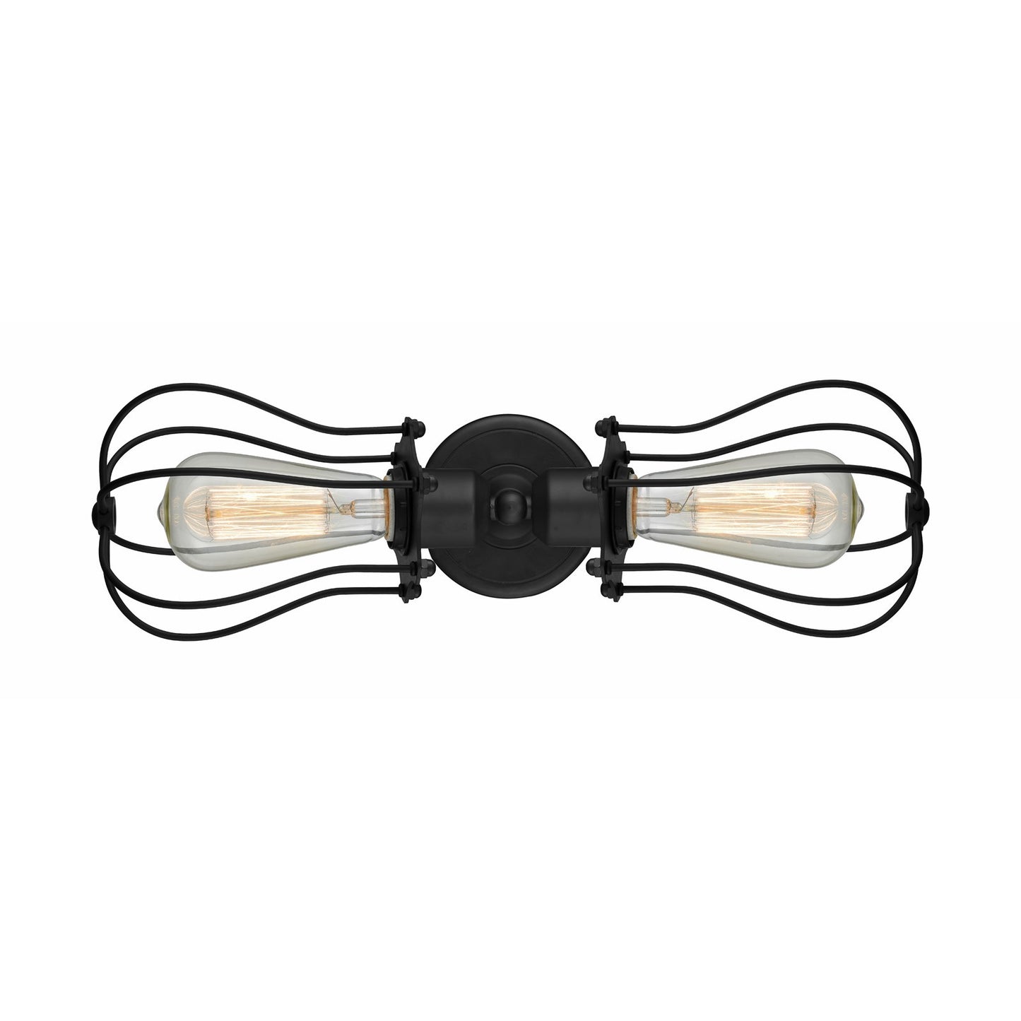 Innovations Muselet 19in 2-Light Bath Vanity | Industrial Matte Black Steel and Metal Bell Shades | Bathroom Vanity | Model 900-2W-BK-CE513-BK