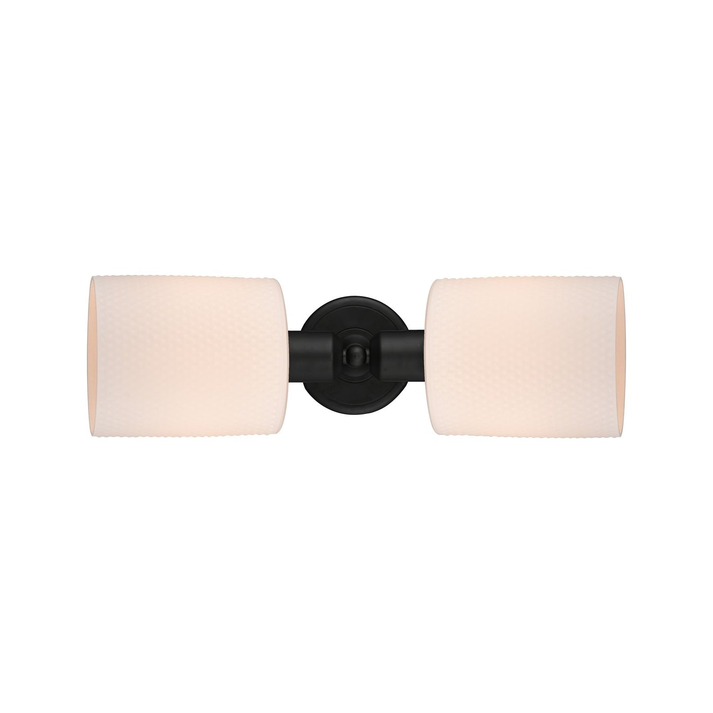 Innovations Cobbleskill 17in 2-Light Linear Bath Vanity Light | Industrial Matte Black Steel and Cased Matte White Glass | Bathroom | Model 900-2W-BK-G111