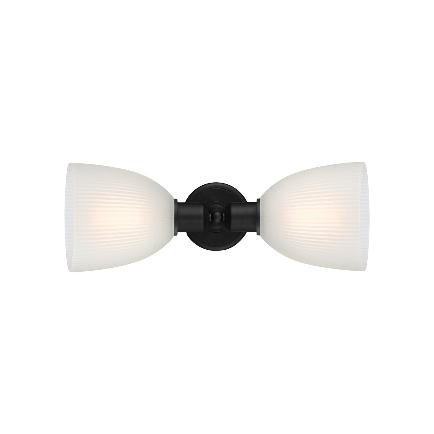 Innovations Castile 17in 2-Light Linear Bath Vanity Light | Industrial Matte Black Steel and White Glass Dome Shades | Bathroom | Model 900-2W-BK-G381