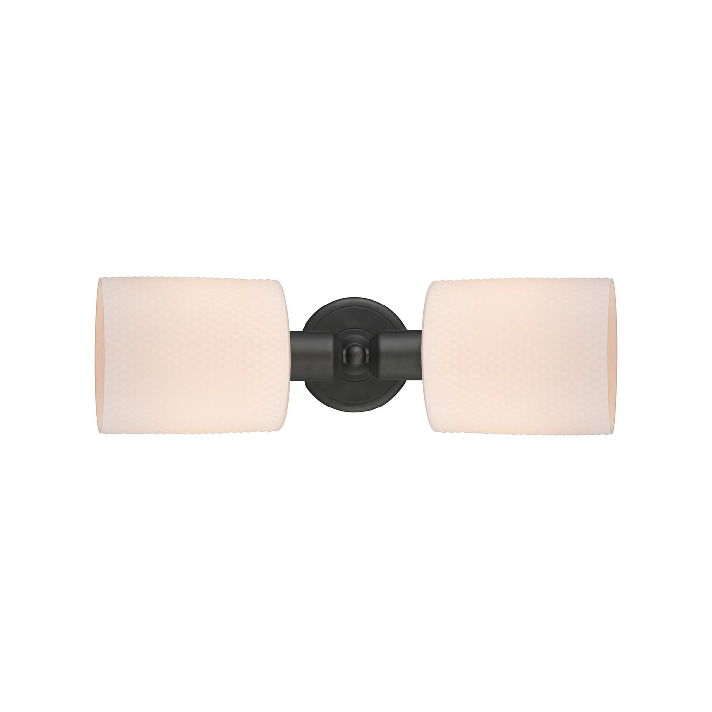 Innovations Cobbleskill 17in 2-Light Linear Bath Vanity | Industrial Oil Rubbed Bronze Steel and Matte White Glass | Bathroom | Model 900-2W-OB-G111