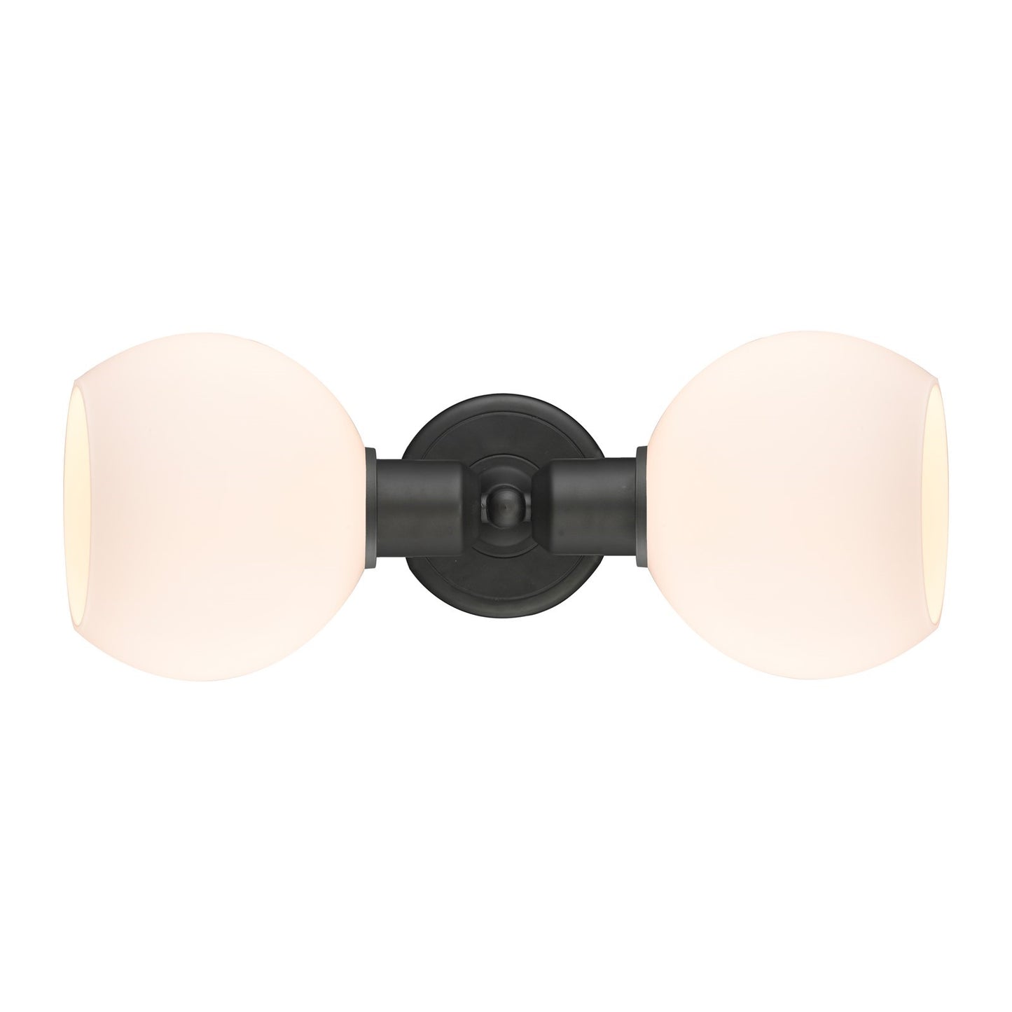 Innovations Athens 15in 2-Light Linear Bath Vanity | Industrial Oil Rubbed Bronze Steel and Matte White Glass | Bathroom Vanity | Model 900-2W-OB-G121-6