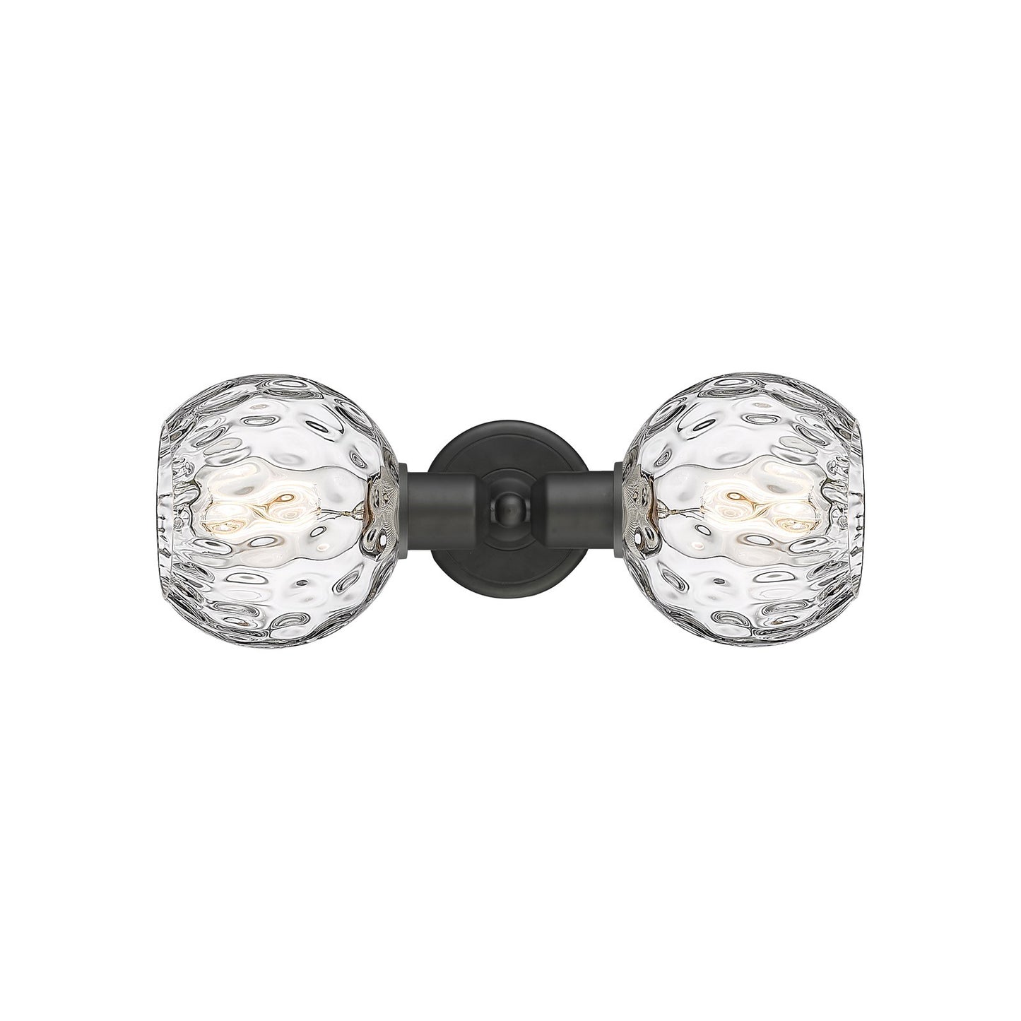 Innovations Athens Water Glass 15in 2-Light Linear Bath Vanity | Industrial Oil Rubbed Bronze Steel and Clear Glass | Bathroom | Model 900-2W-OB-G1215-6