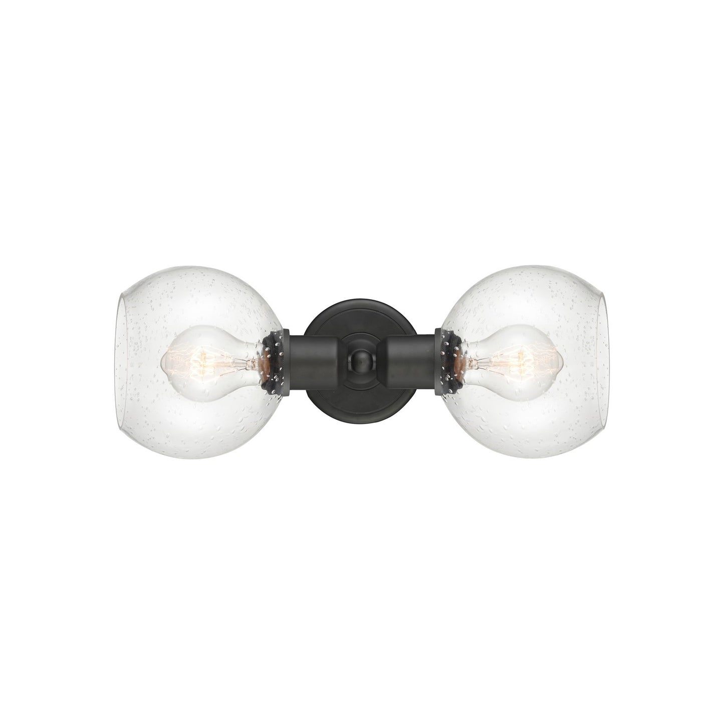 Innovations Athens 15in 2-Light Linear Bath Vanity | Industrial Oil Rubbed Bronze Steel and Seedy Glass | Bathroom Vanity | Model 900-2W-OB-G124-6