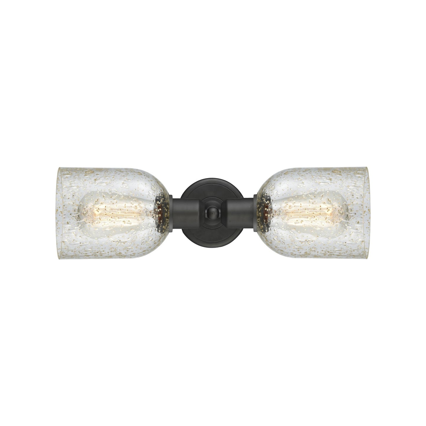Innovations Caledonia 17in 2-Light Linear Bath Vanity Light | Industrial Oil Rubbed Bronze Steel and Mica Glass | Bathroom Vanity | Model 900-2W-OB-G259