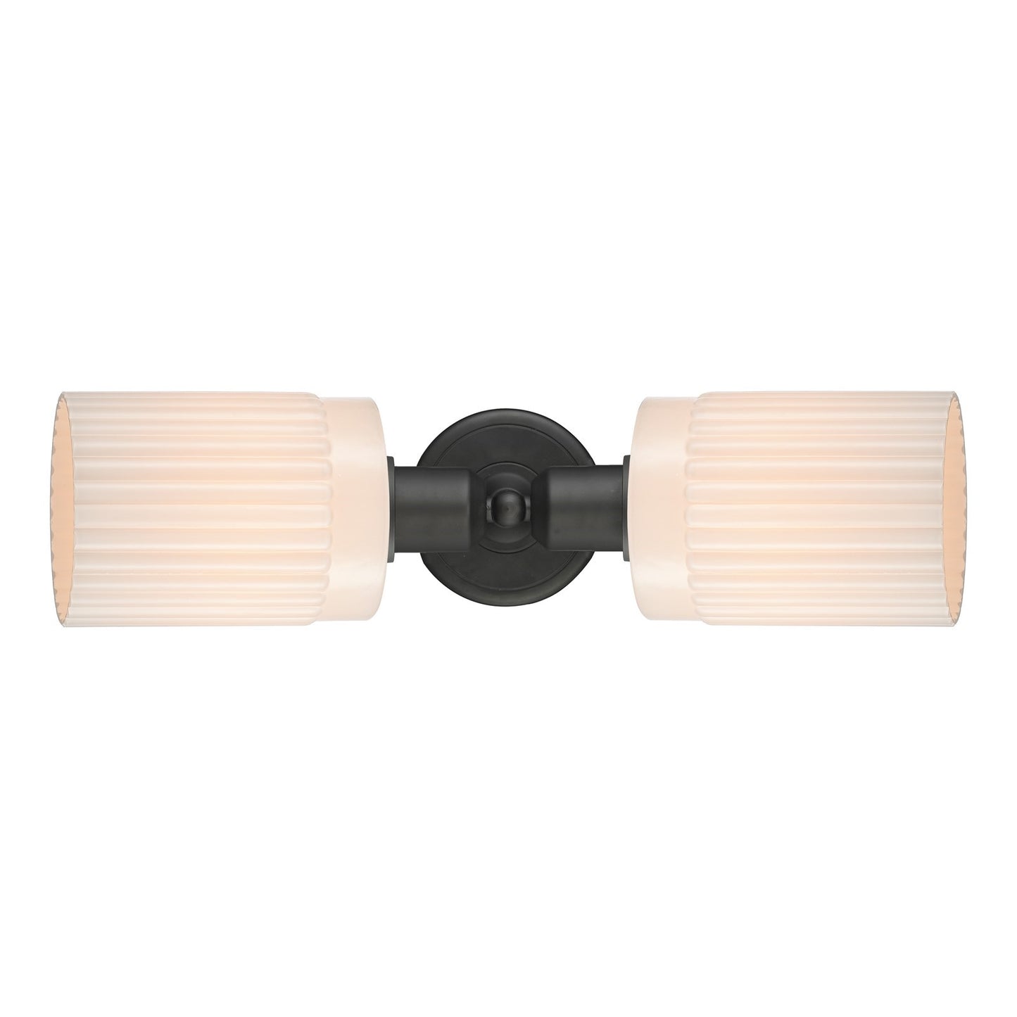 Innovations Hadley 17in 2-Light Linear Bath Vanity Light | Industrial Oil Rubbed Bronze Steel and Matte White Ribbed Glass | Model 900-2W-OB-G341