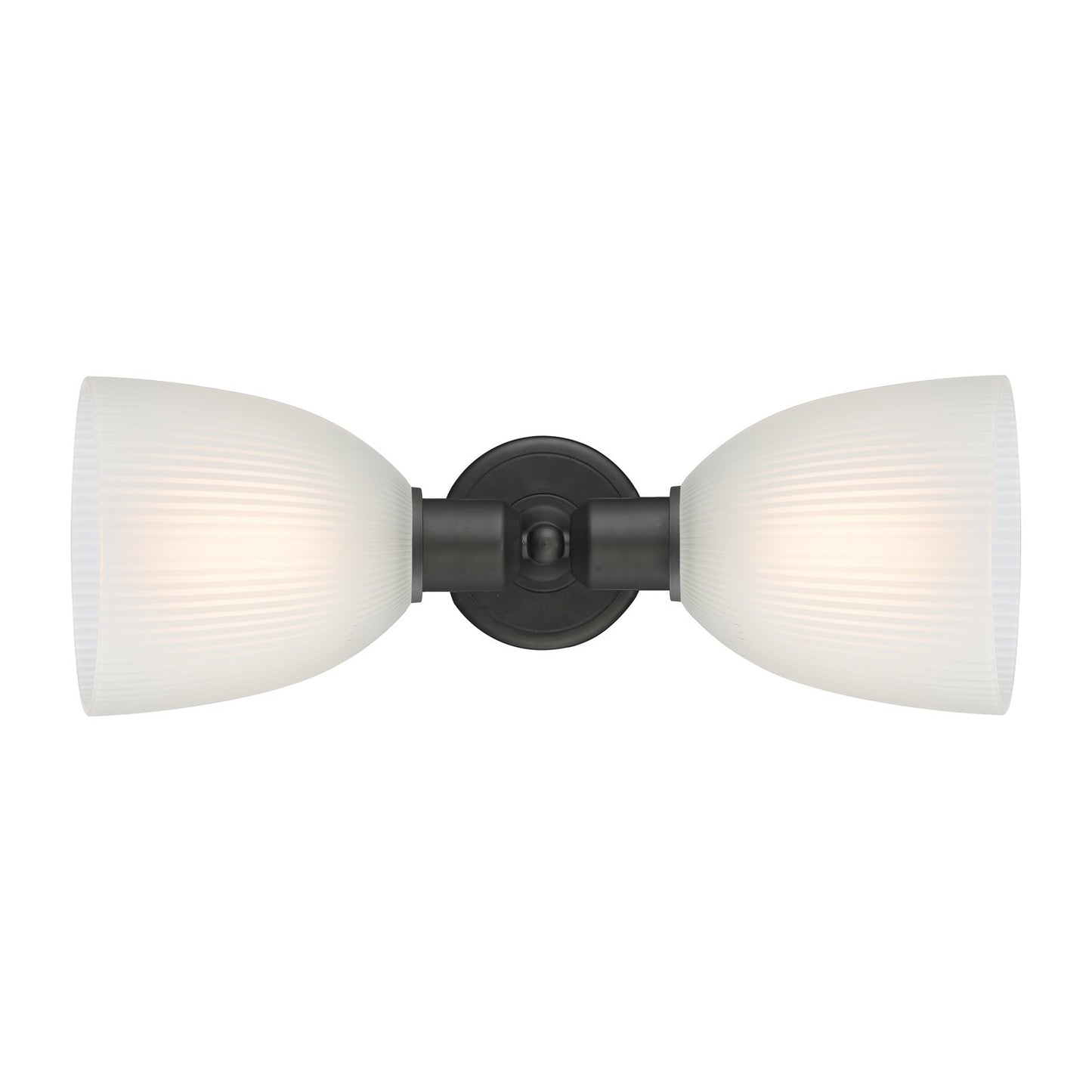 Innovations Castile 17in 2-Light Linear Bath Vanity | Industrial Oil Rubbed Bronze Steel and White Glass Dome Shades | Bathroom | Model 900-2W-OB-G381