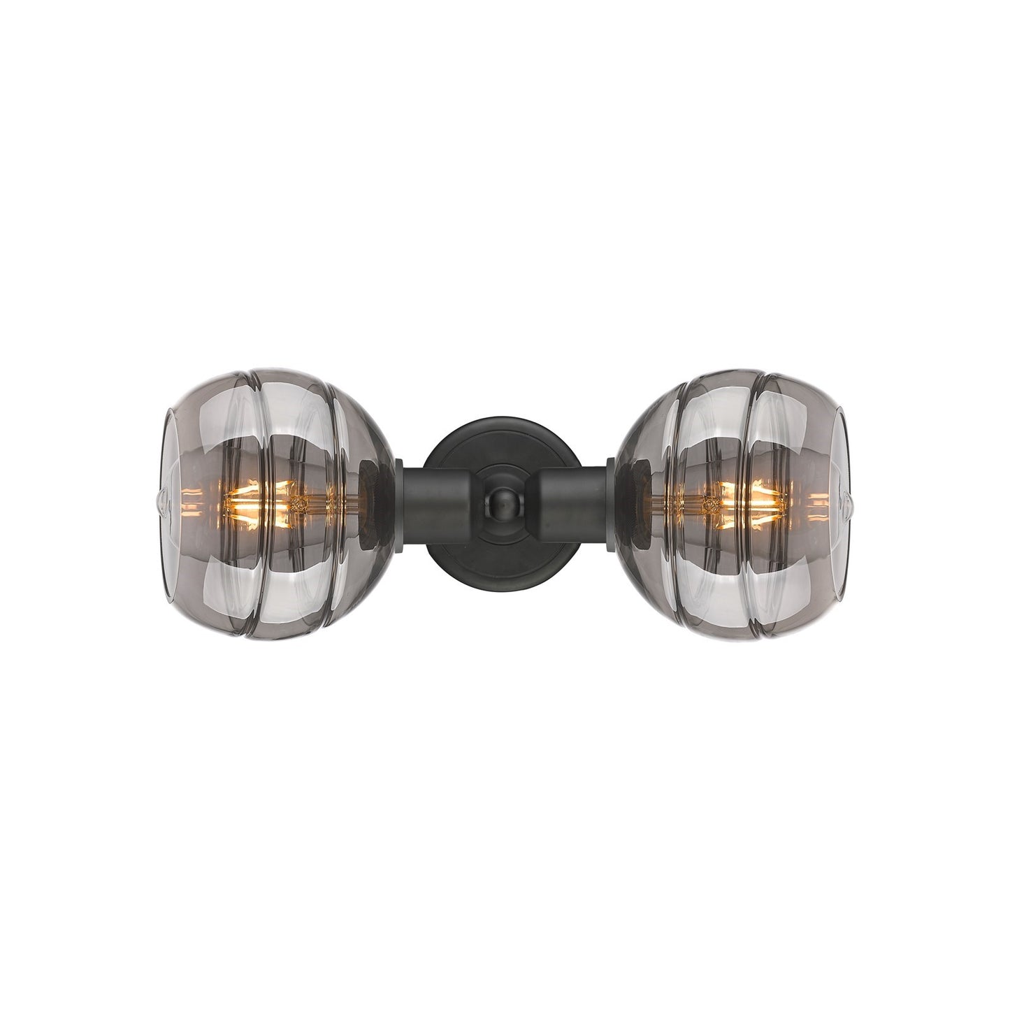 Innovations Rochester 15in 2-Light Linear Bath Vanity Light | Industrial Oil Rubbed Bronze Steel and Light Smoke Glass | Model 900-2W-OB-G556-6SM