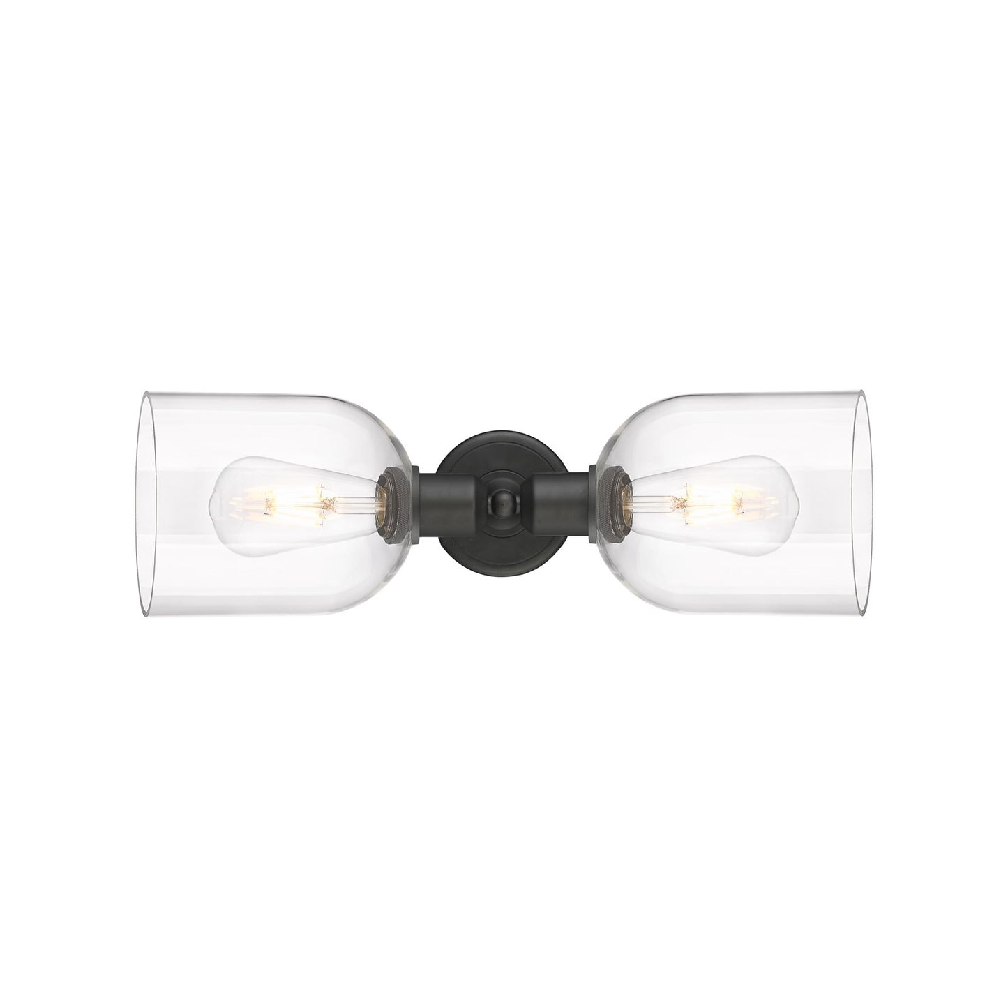 Innovations Bella 18in 2-Light Linear Bath Vanity Light | Industrial Oil Rubbed Bronze and Clear Glass | Bathroom Vanity | Model 900-2W-OB-G558-6CL