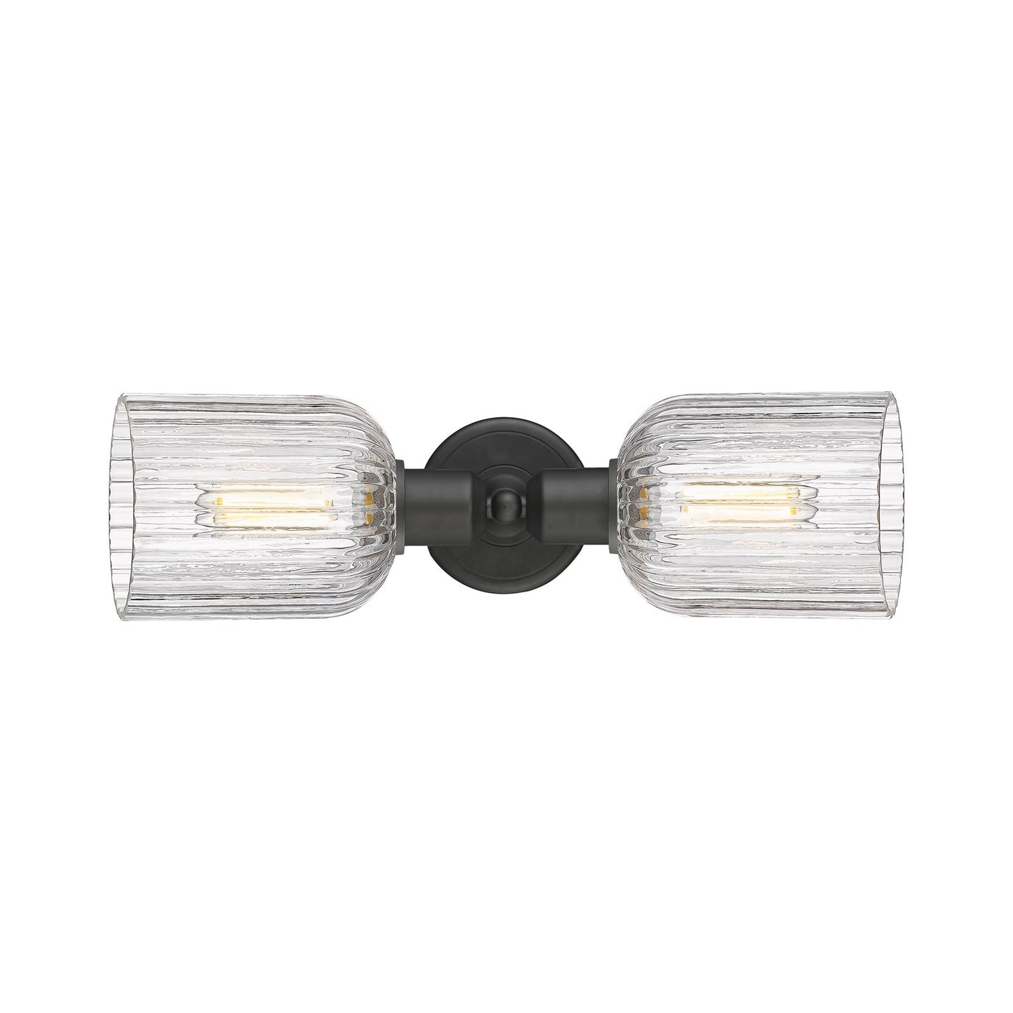 Innovations Bridal Veil 17in 2-Light Linear Bath Vanity Light | Industrial Oil Rubbed Bronze and Clear Glass | Bathroom Vanity | Model 900-2W-OB-G559-5CL