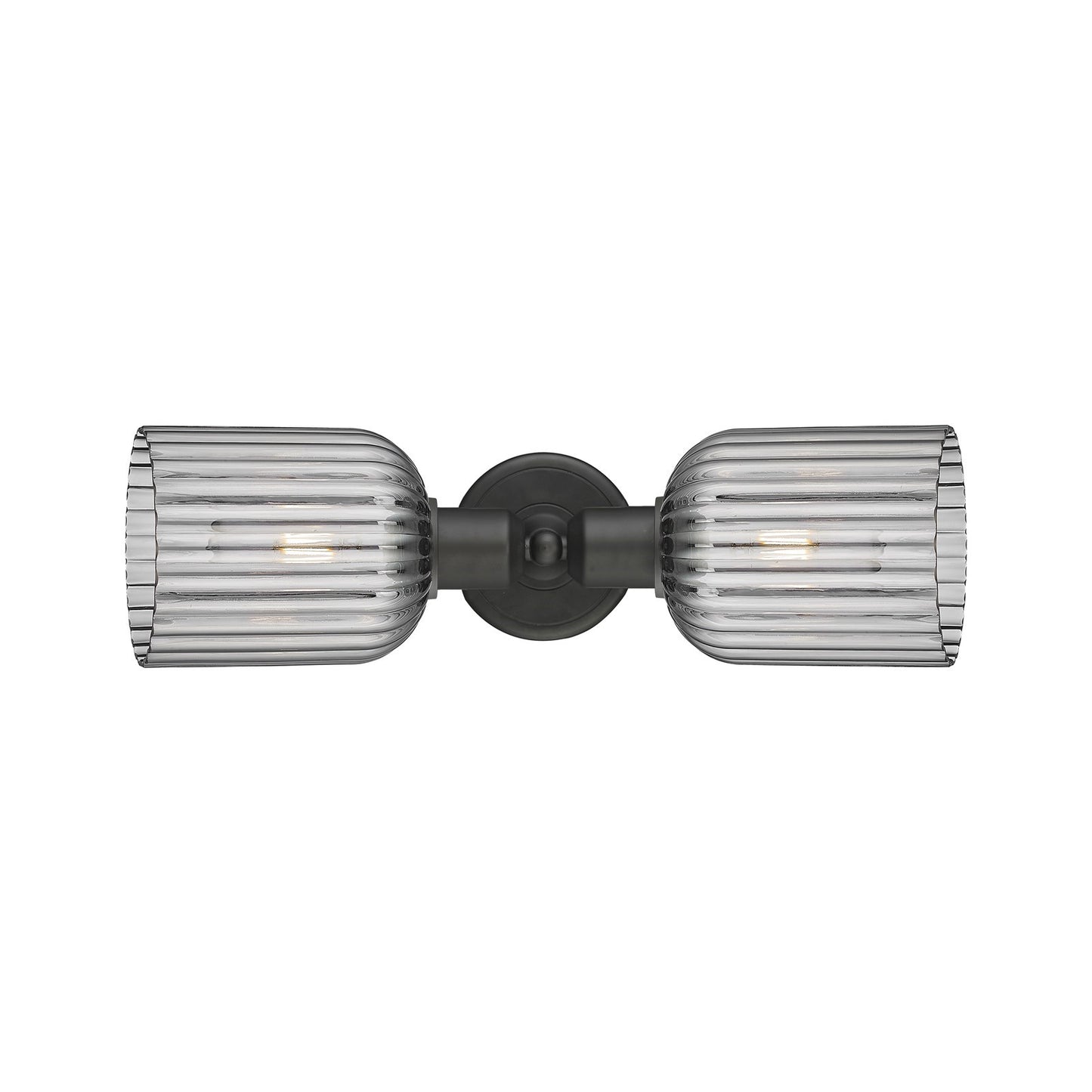 Innovations Bridal Veil 17in 2-Light Linear Bath Vanity Light | Industrial Oil Rubbed Bronze Steel and Light Smoke Glass | Model 900-2W-OB-G559-5SM