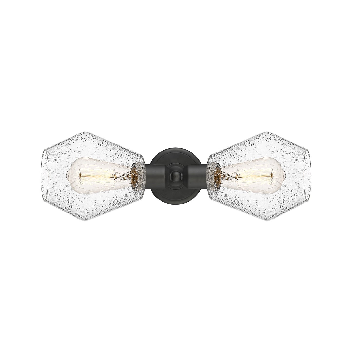 Innovations Cindyrella 18in 2-Light Linear Bath Vanity Light | Industrial Oil Rubbed Bronze Steel and Seedy Glass | Bathroom | Model 900-2W-OB-G654-6