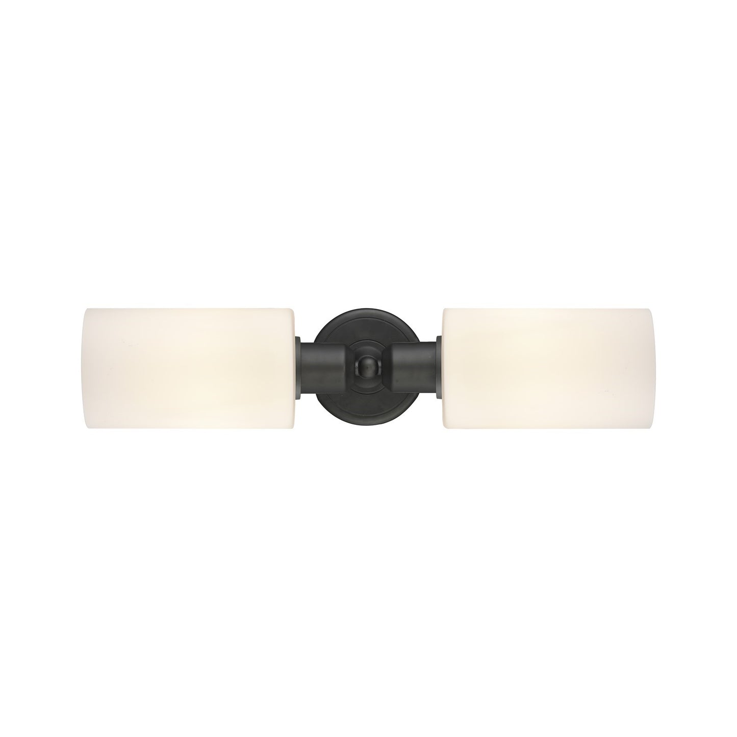 Innovations Clymer 17in 2-Light Linear Bath Vanity Light | Industrial Oil Rubbed Bronze Steel and Matte White Glass | Bathroom | Model 900-2W-OB-G801